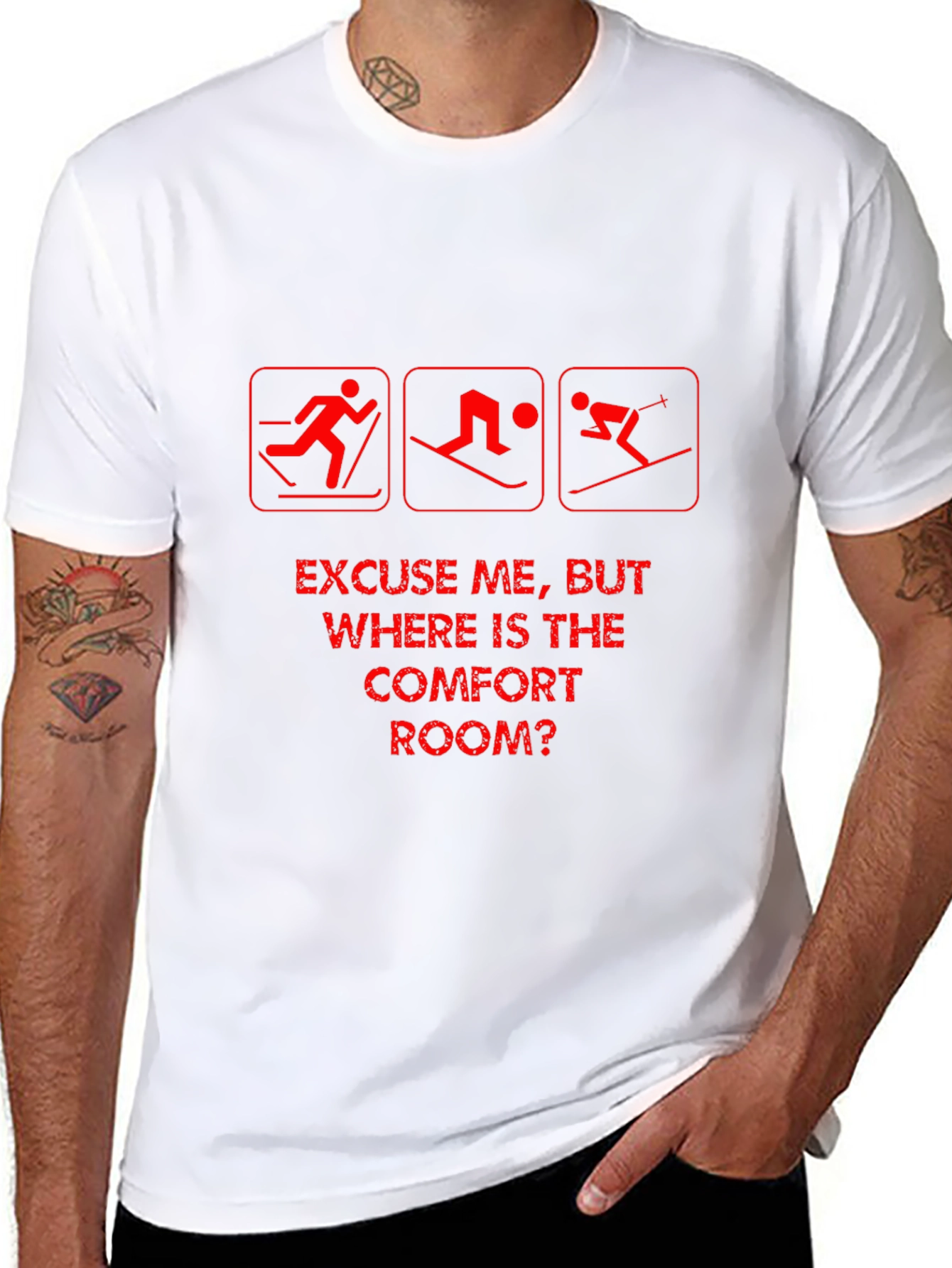 Funny Skiing T-Shirt - Comfort Room Humor
