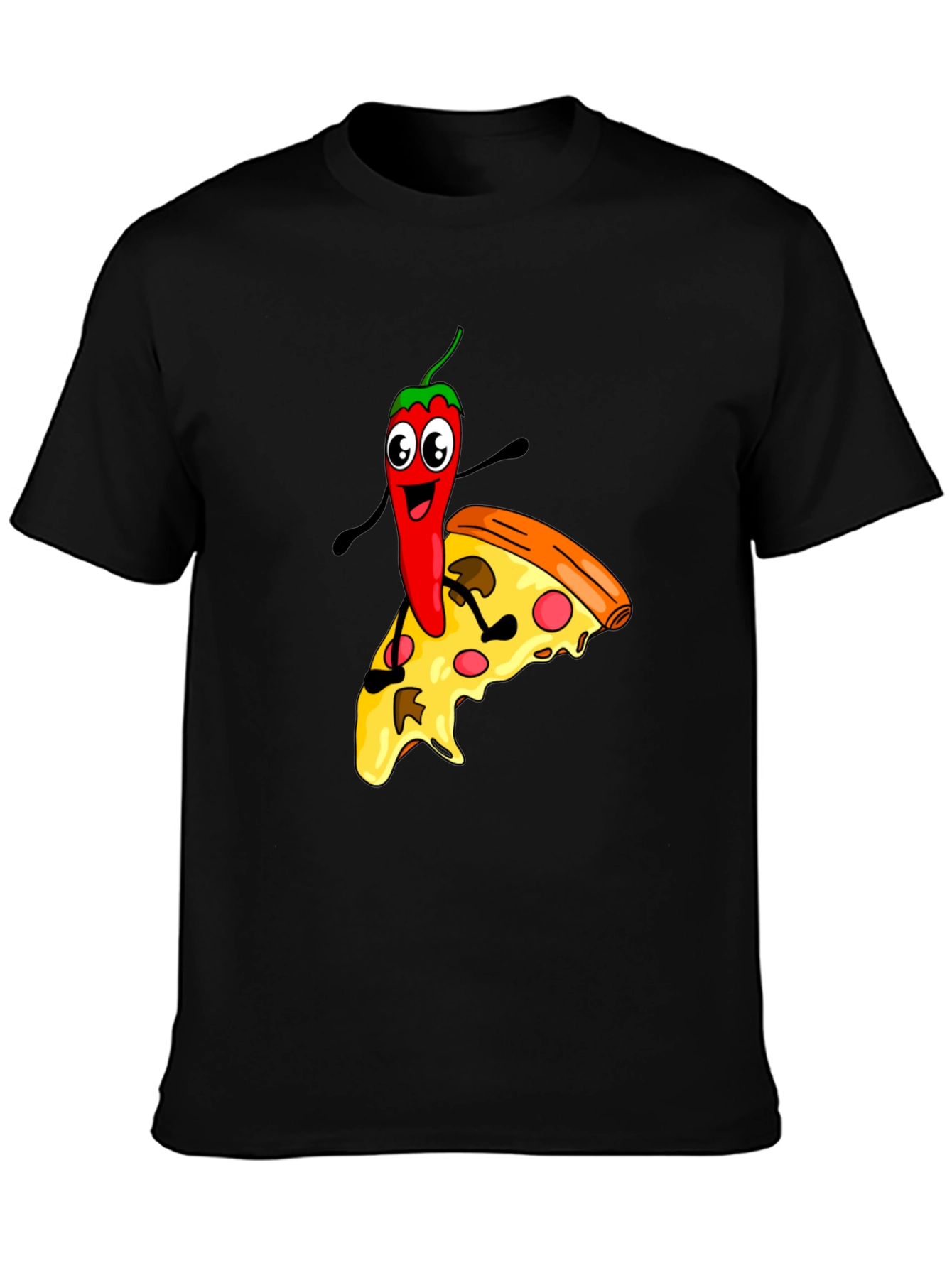 Funny Pizza & Pepper Graphic Tee