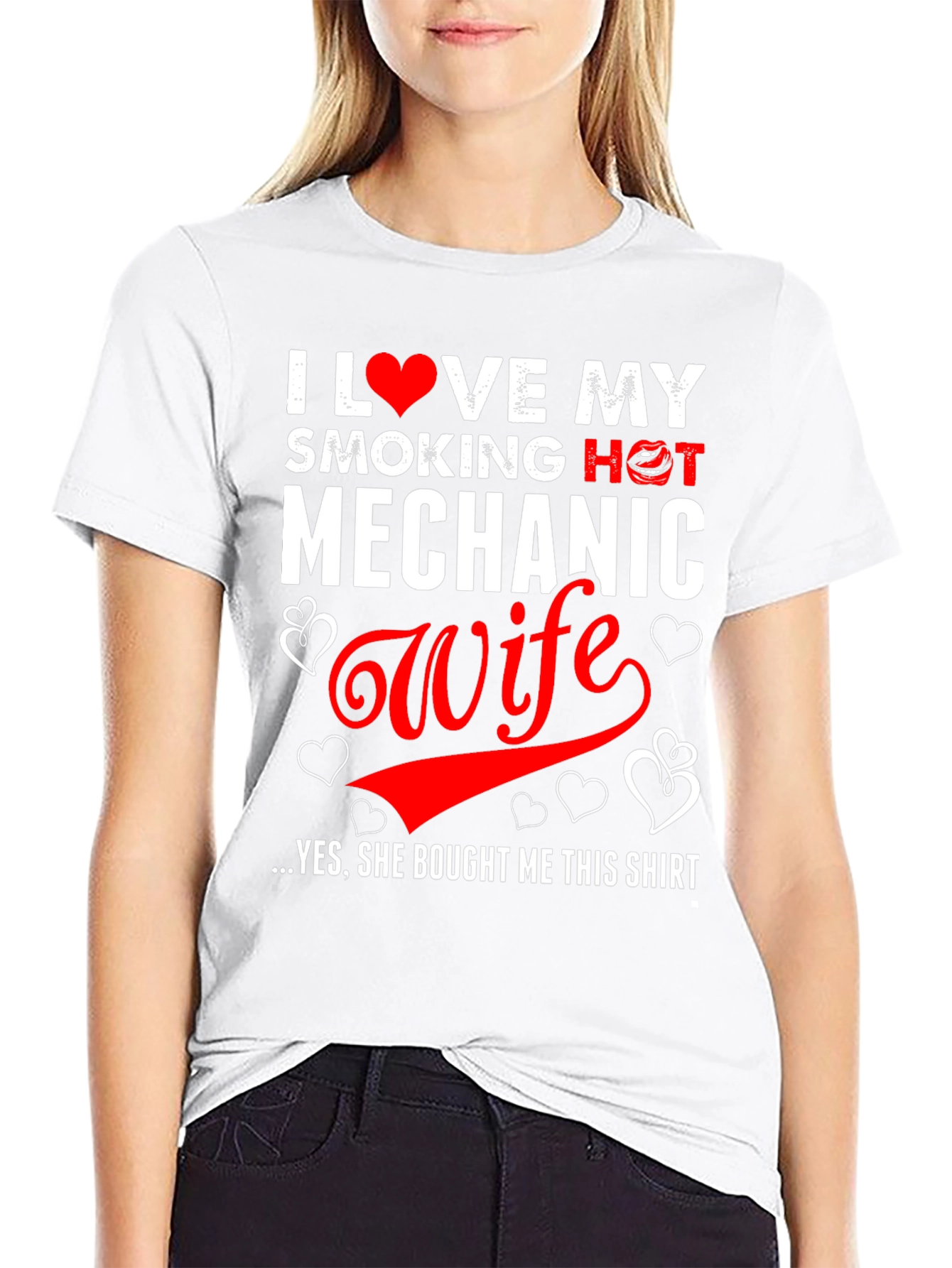 I Love My Smoking Hot Mechanic Wife Funny T-Shirt