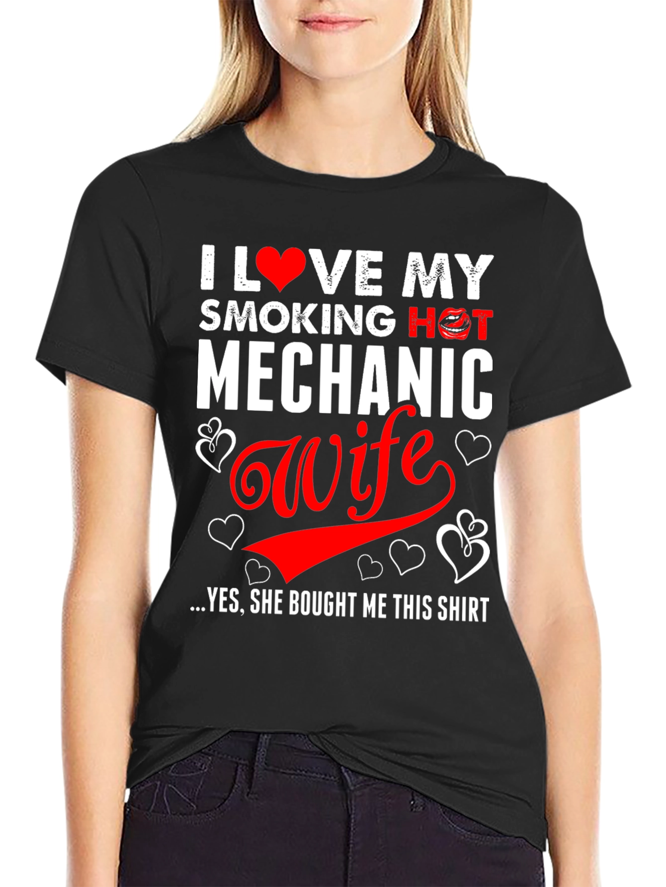 I Love My Smoking Hot Mechanic Wife Funny T-Shirt