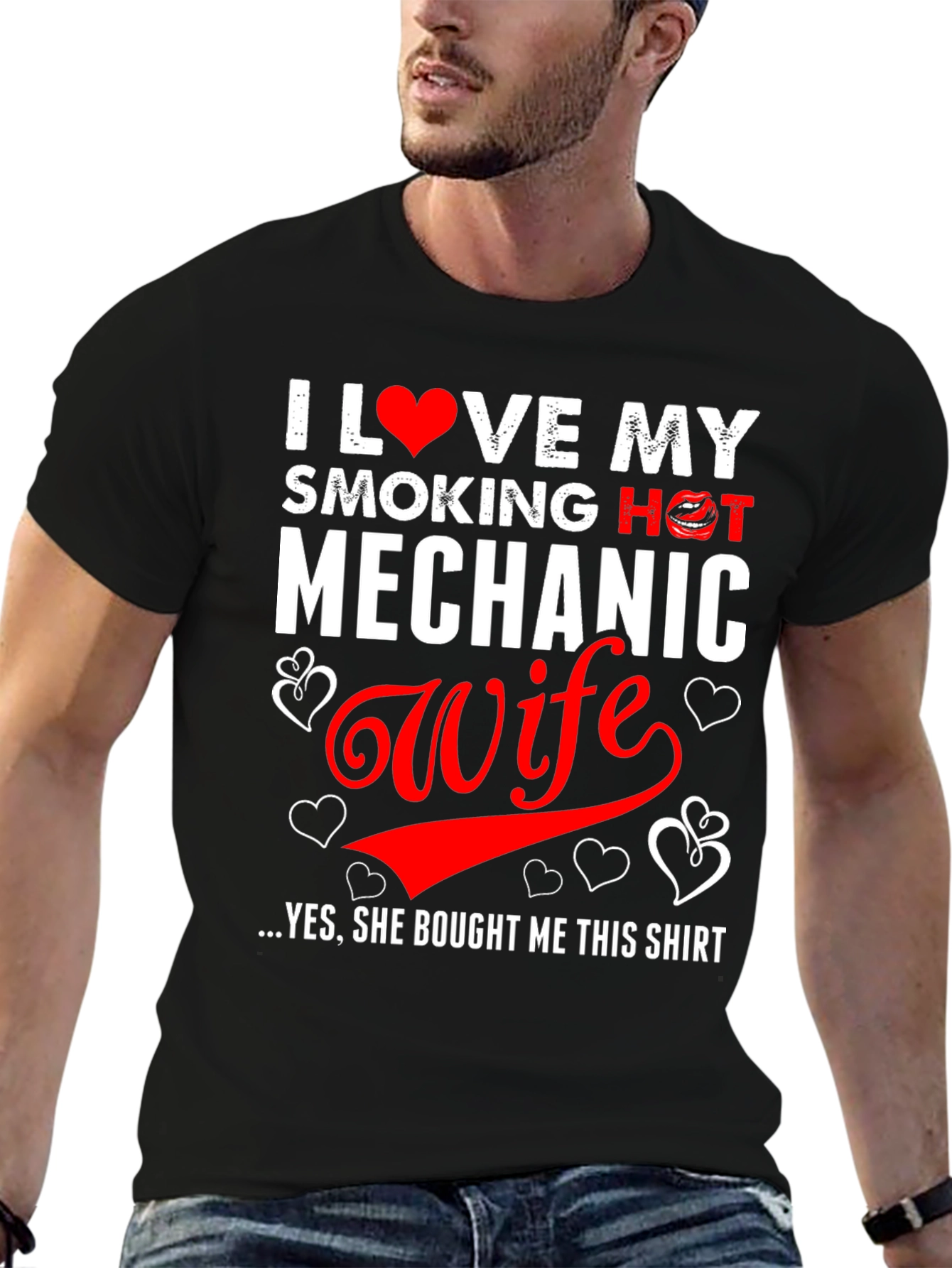 I Love My Smoking Hot Mechanic Wife Funny T-Shirt