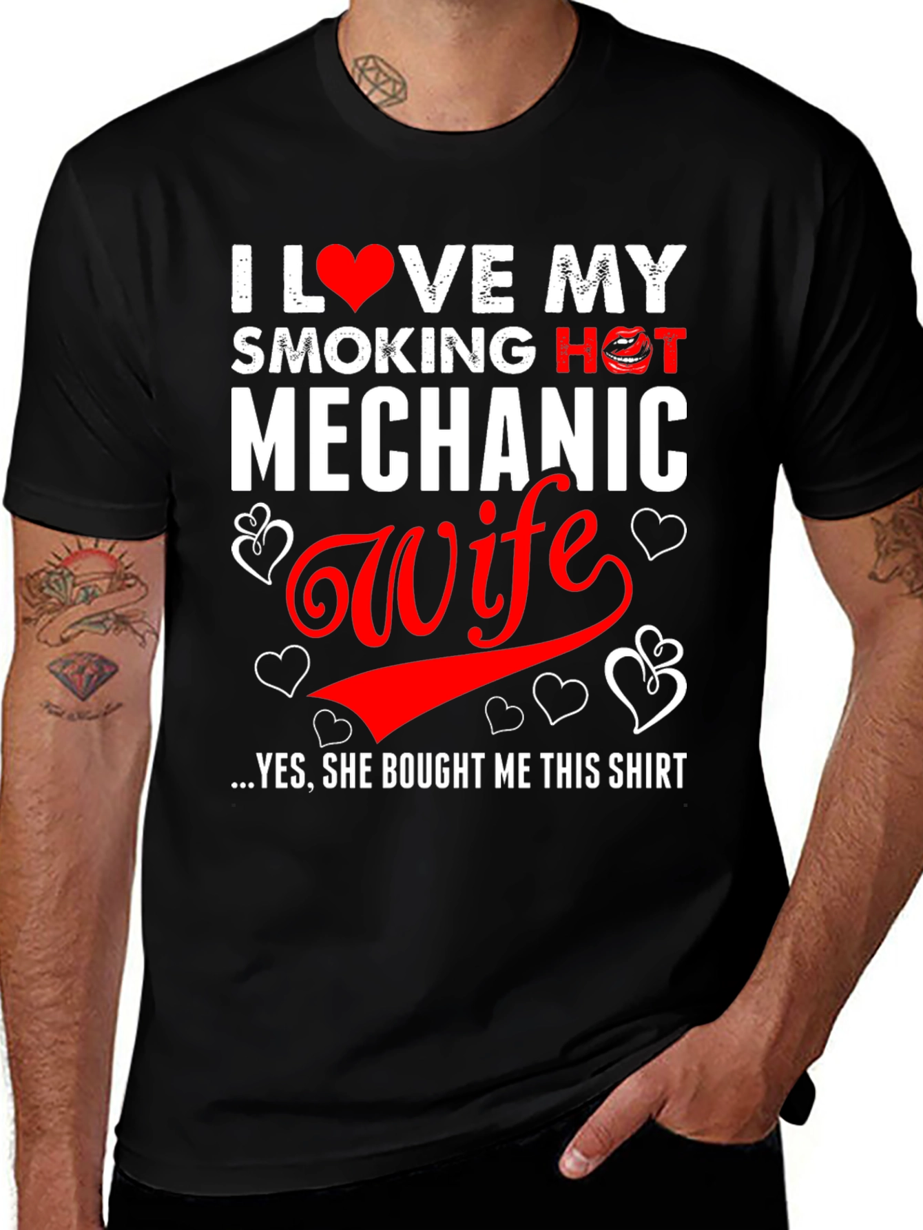 I Love My Smoking Hot Mechanic Wife Funny T-Shirt