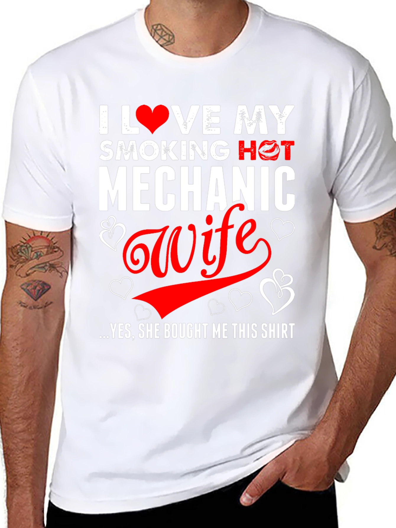 I Love My Smoking Hot Mechanic Wife Funny T-Shirt
