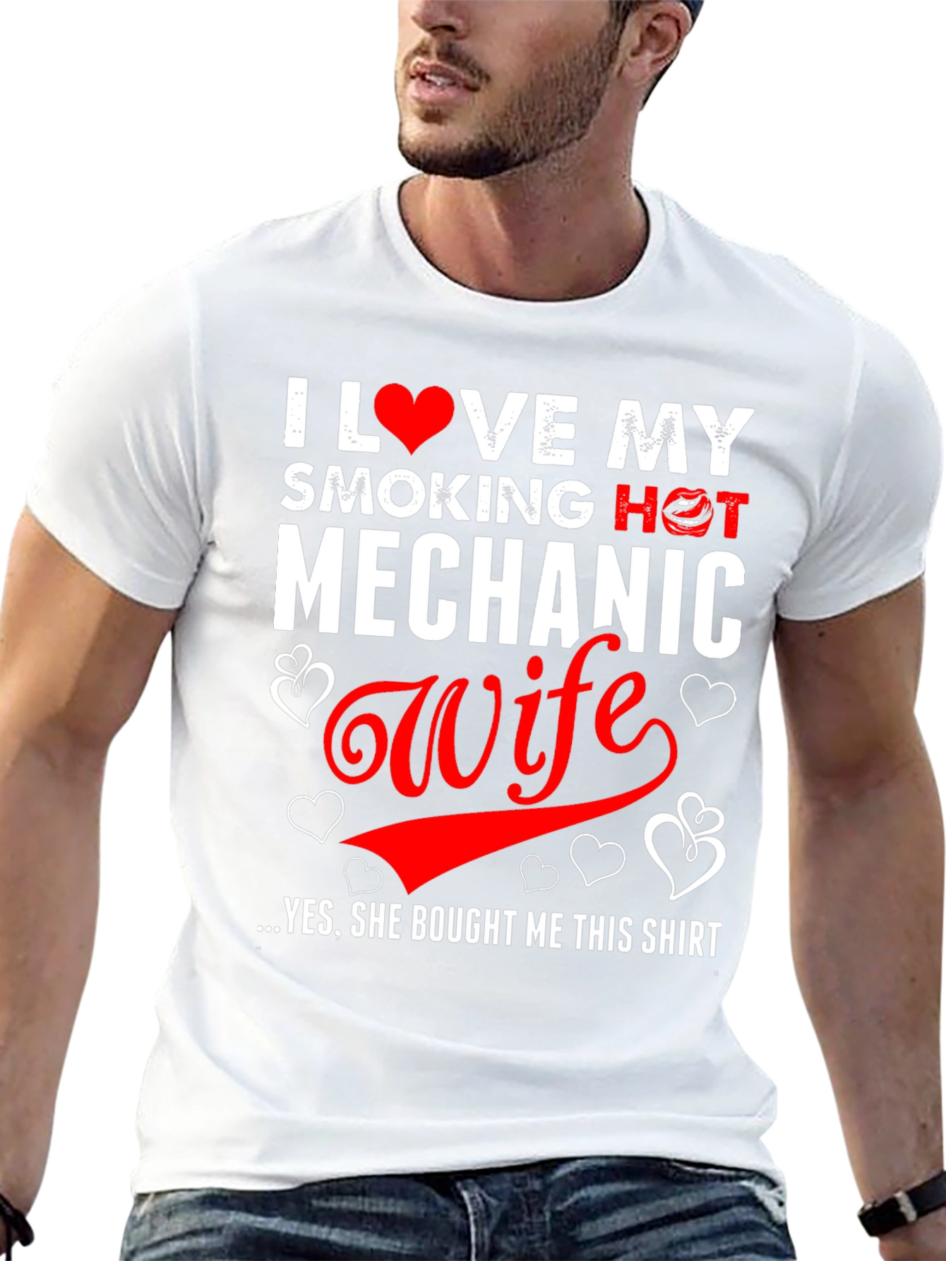 I Love My Smoking Hot Mechanic Wife Funny T-Shirt