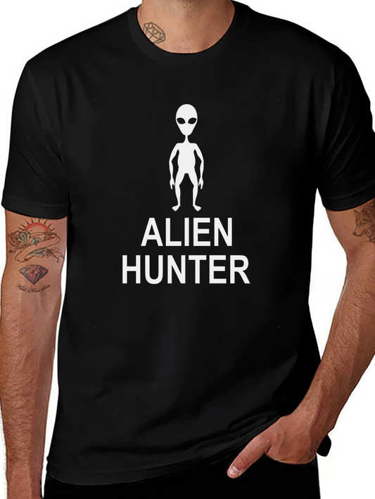 Alien Hunter Graphic Print T-Shirt - Black