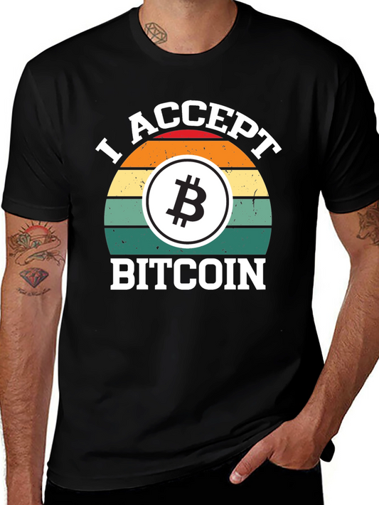 I Accept Bitcoin Graphic Tee - Crypto Currency Fan Apparel