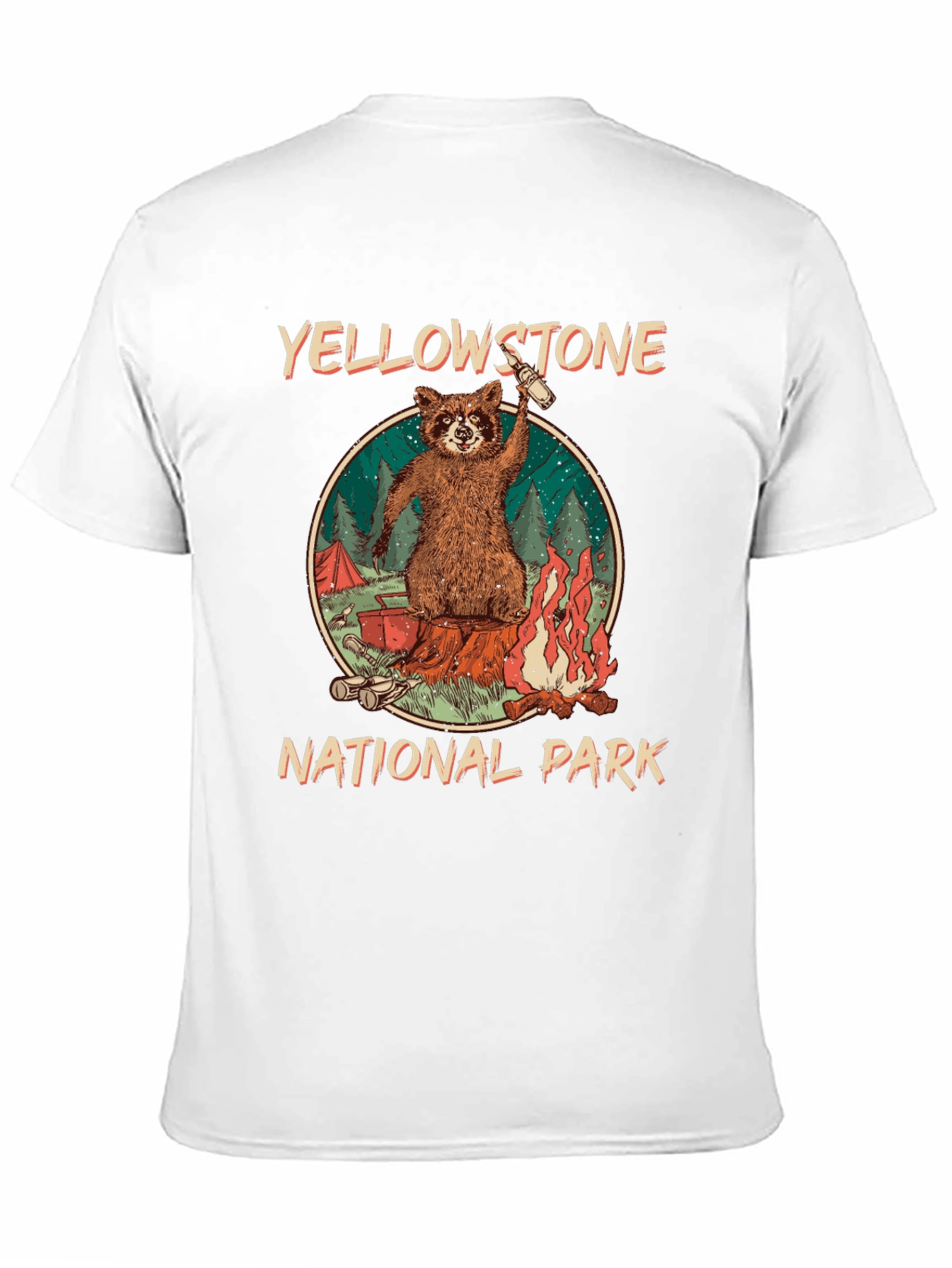 Yellowstone National Park Raccoon Graphic T-Shirt