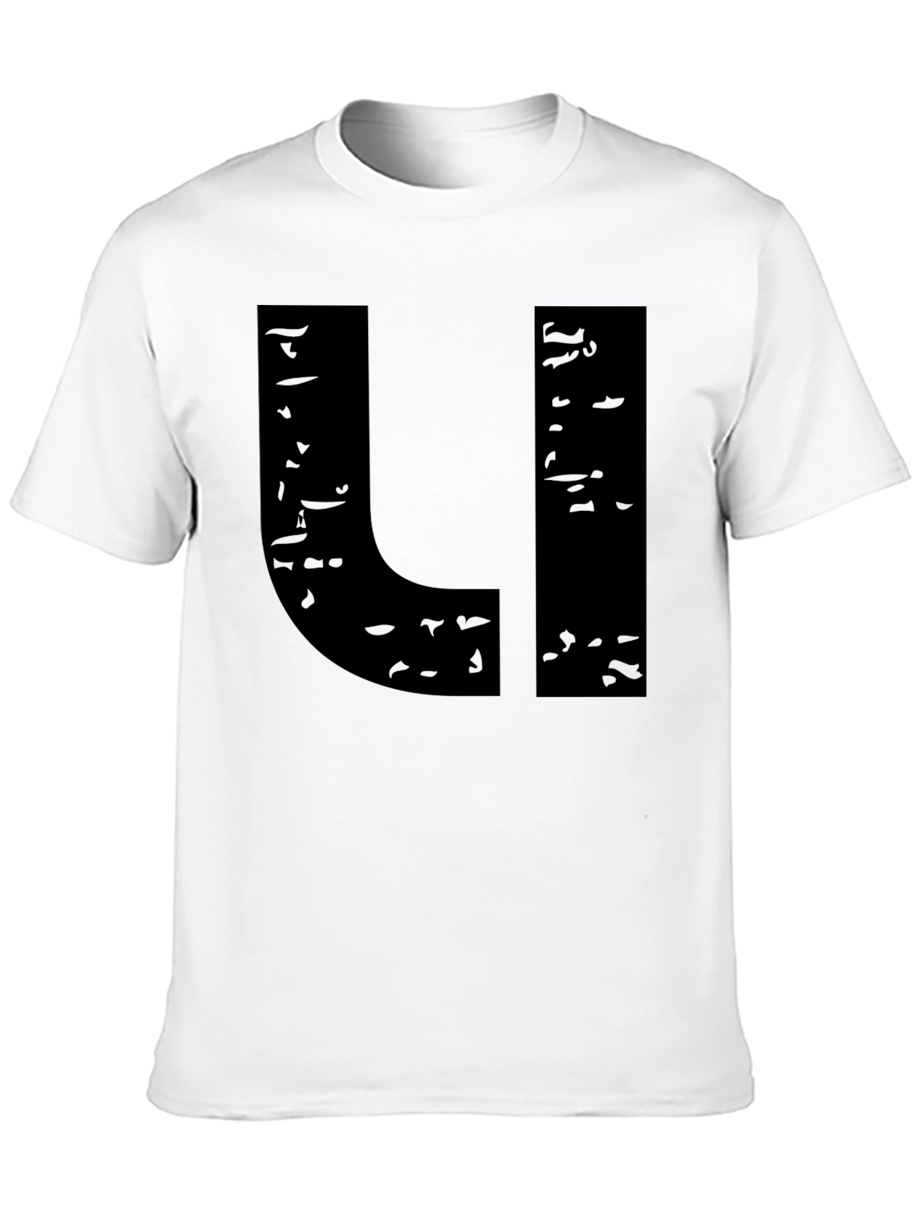 Black Distressed U Graphic Tee