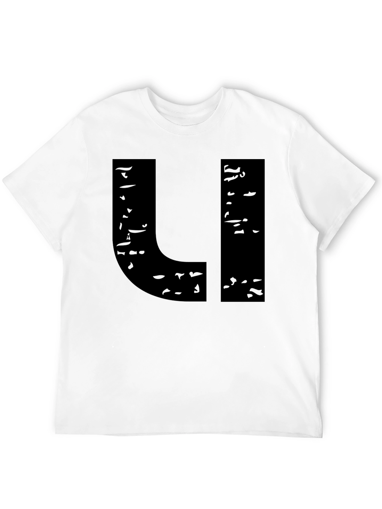 Black Distressed U Graphic Tee