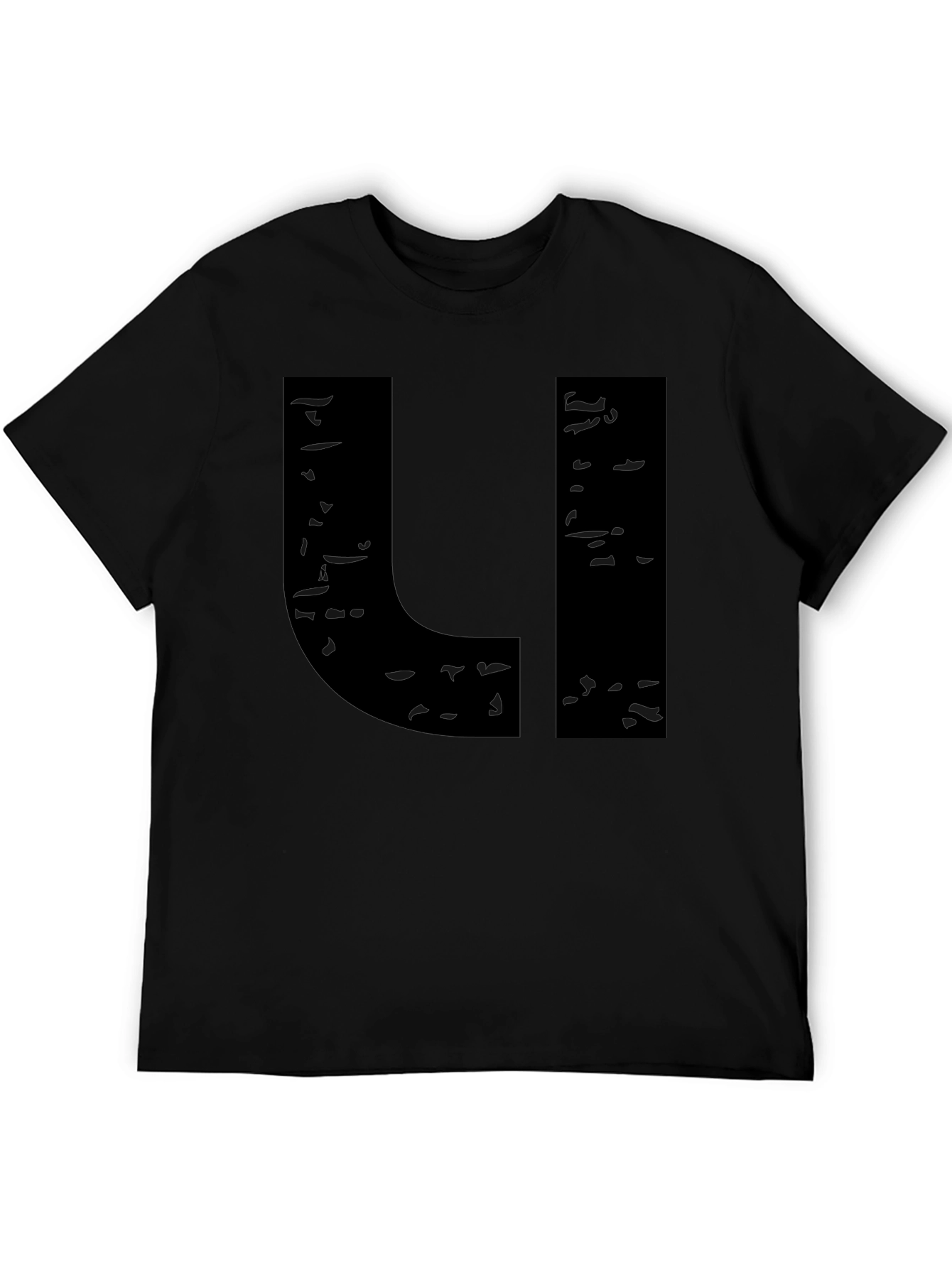 Black Distressed U Graphic Tee