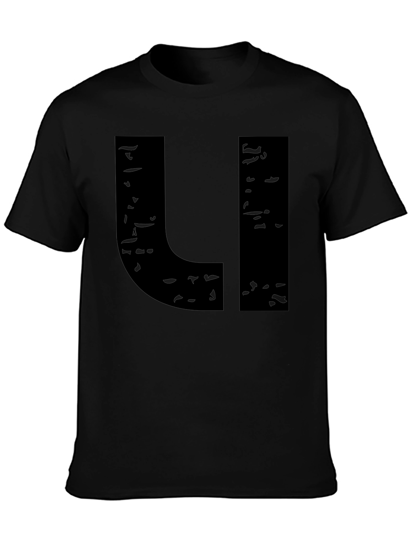 Black Distressed U Graphic Tee