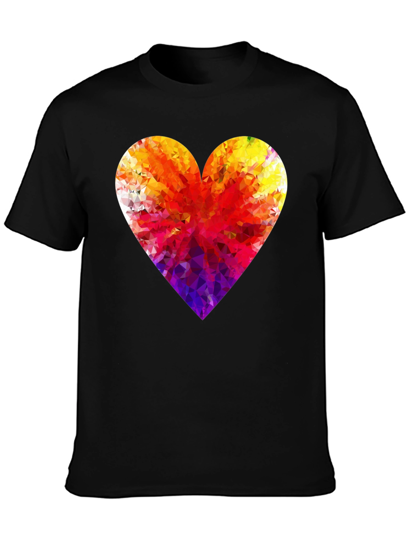 Geometric Heart Graphic Tee - Stylish Black T-Shirt