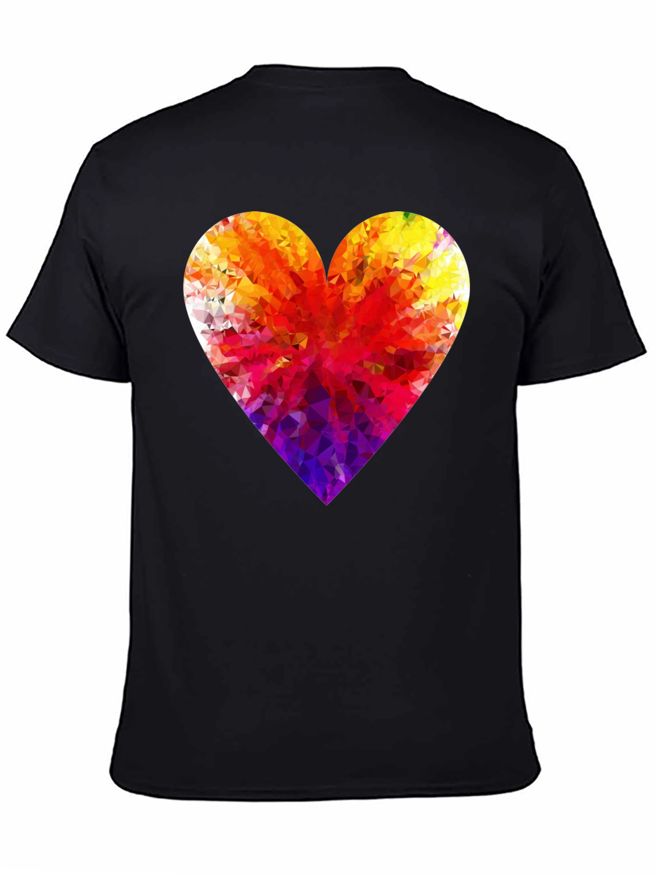 Geometric Heart Graphic Tee - Stylish Black T-Shirt