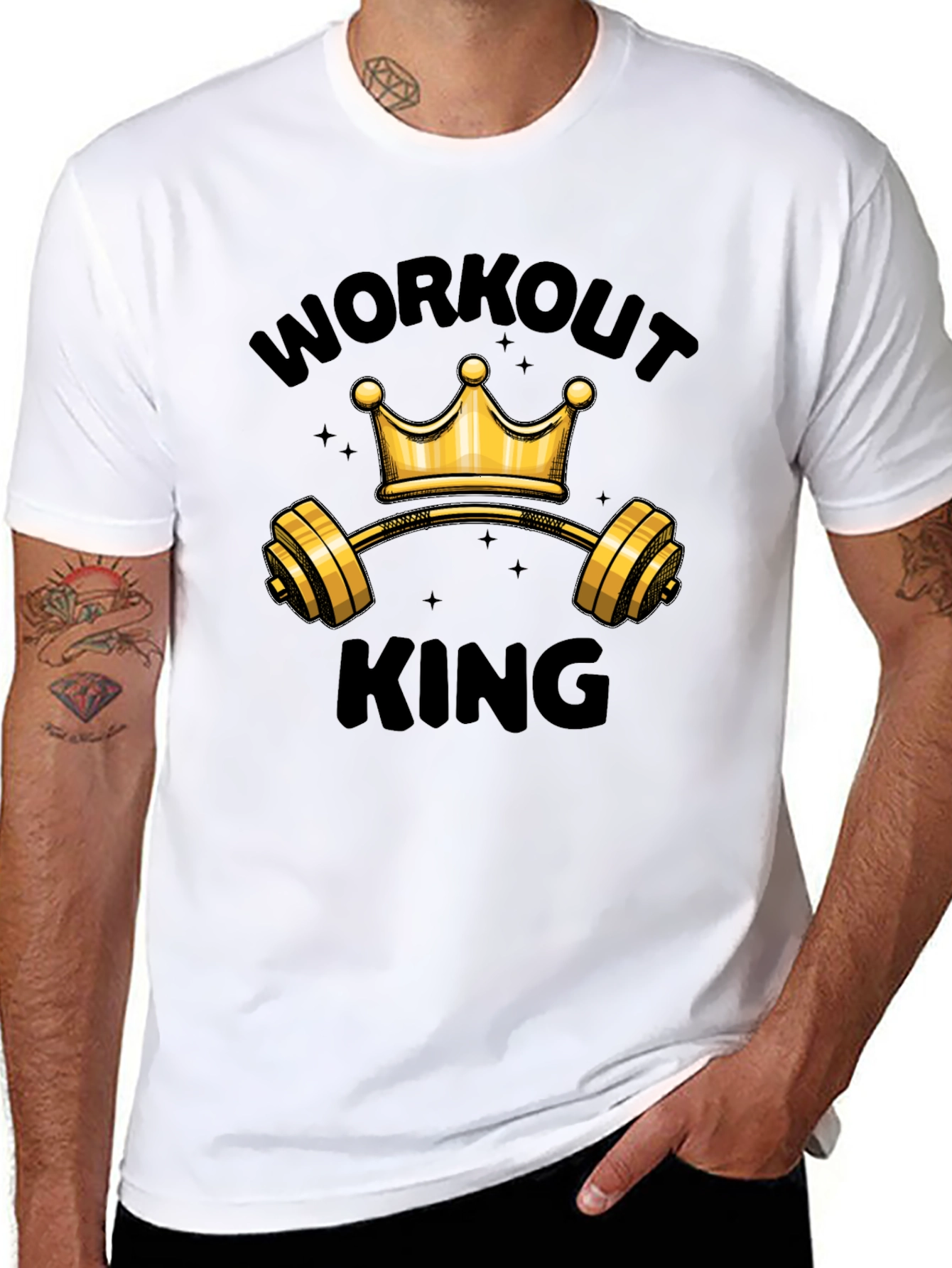 Workout King Graphic T-Shirt - Gym Motivation