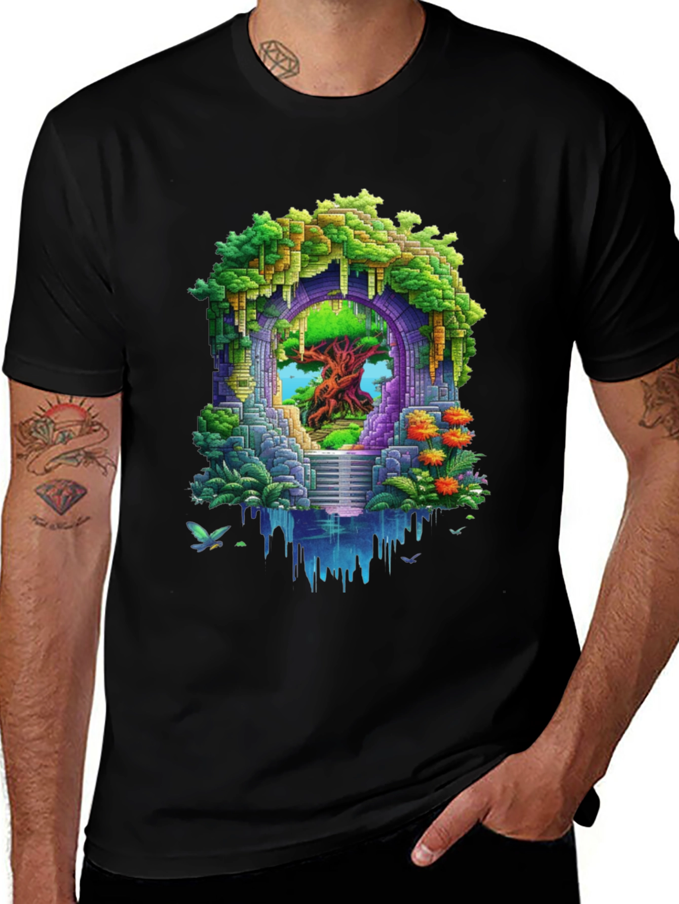 Enchanted Portal Graphic Tee - Nature Inspired Design