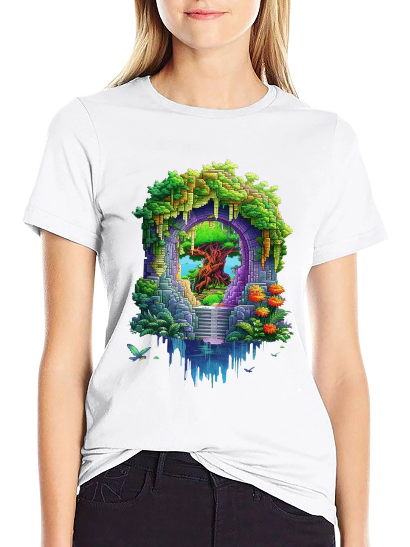 Enchanted Portal Graphic Tee - Nature Inspired Design