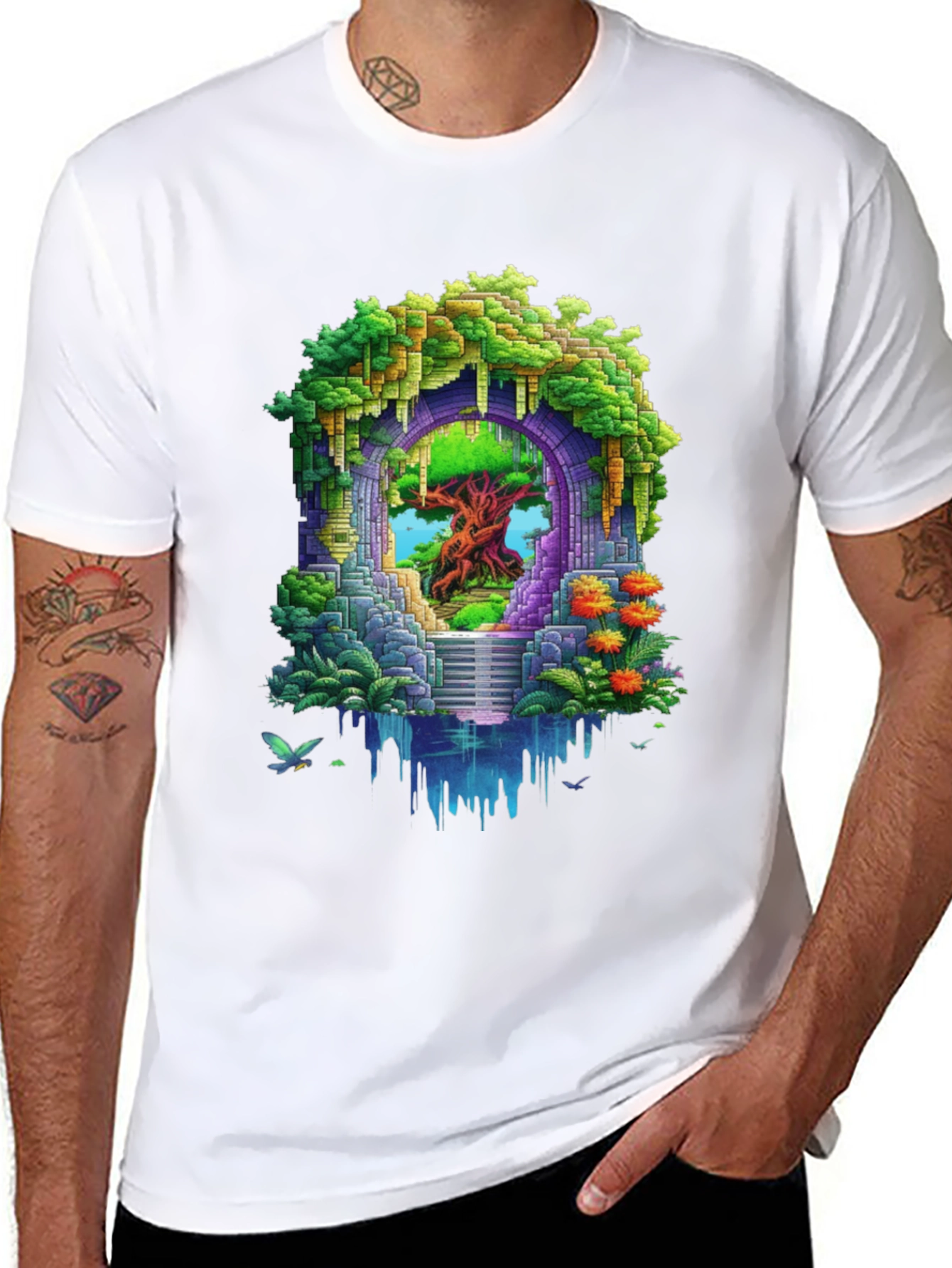 Enchanted Portal Graphic Tee - Nature Inspired Design