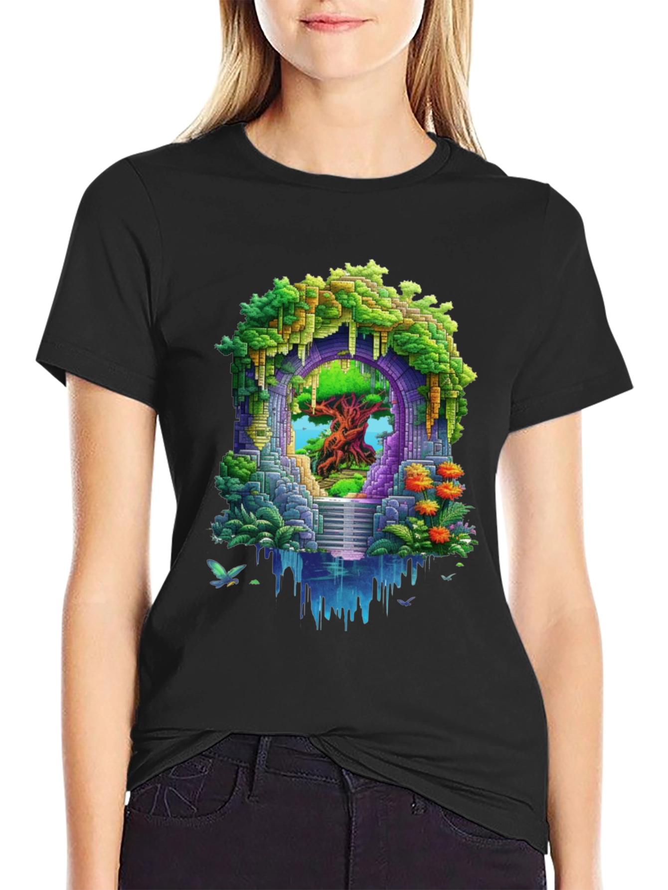 Enchanted Portal Graphic Tee - Nature Inspired Design