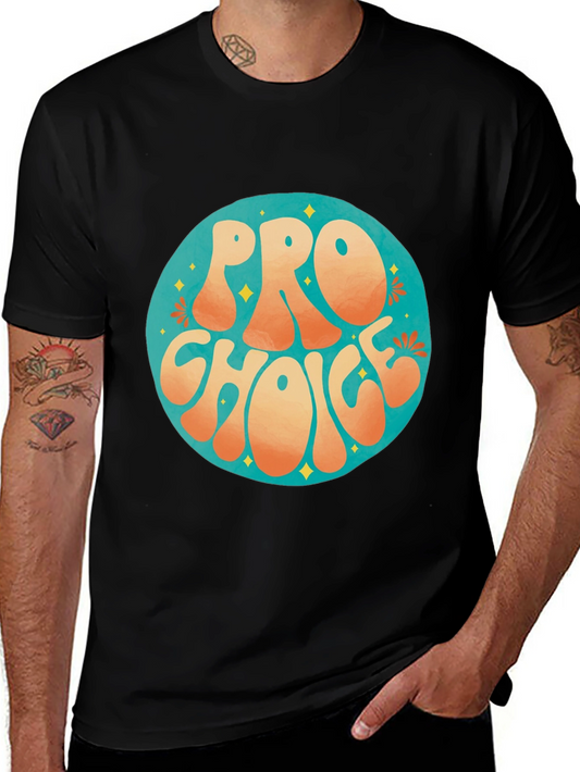 Pro Choice Retro Graphic Tee - Black Cotton T-Shirt