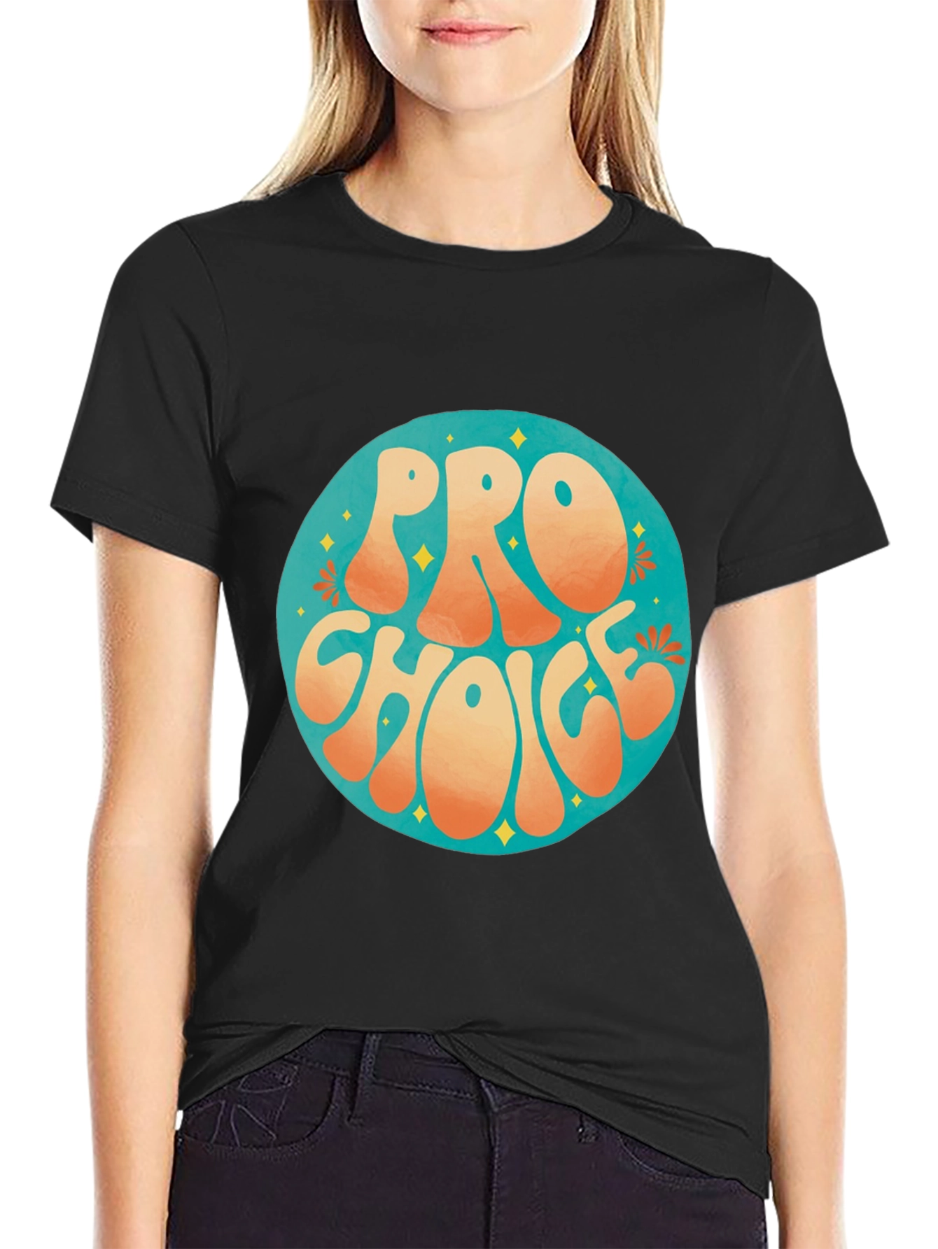 Pro Choice Retro Graphic Tee - Black Cotton T-Shirt