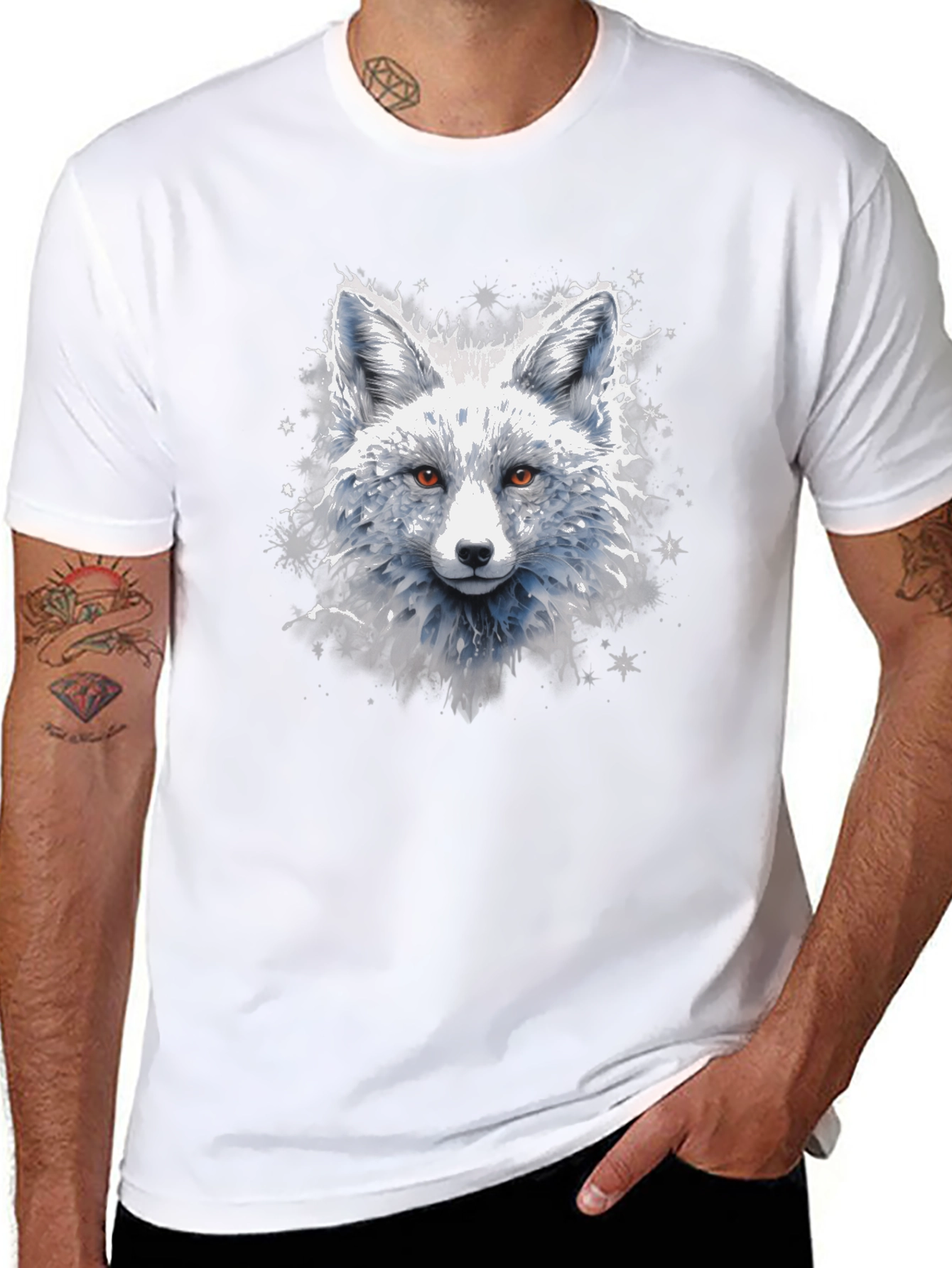 Arctic Fox Graphic Tee - Stylish Animal Print Shirt