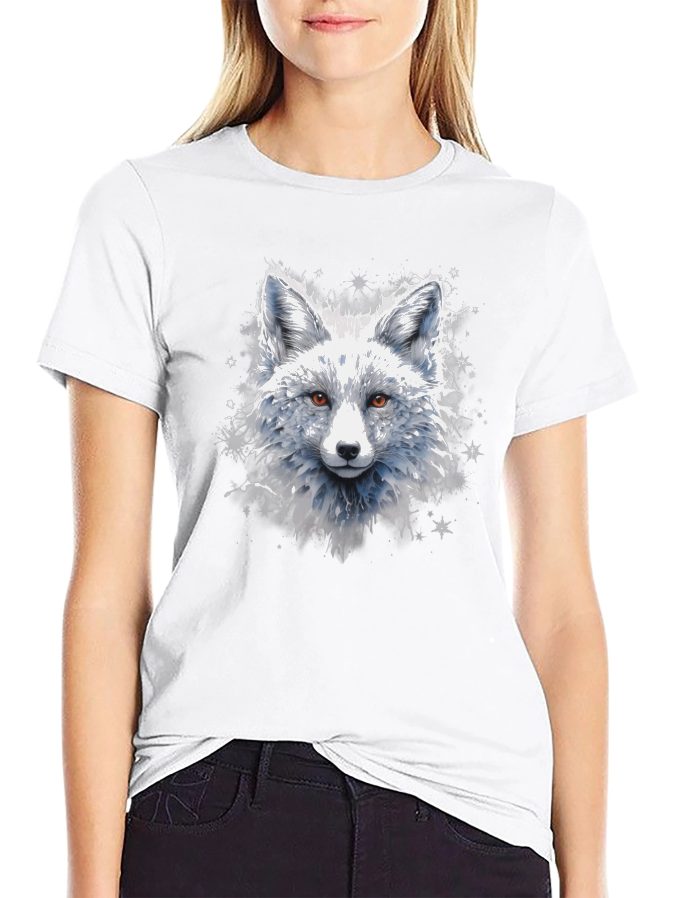 Arctic Fox Graphic Tee - Stylish Animal Print Shirt