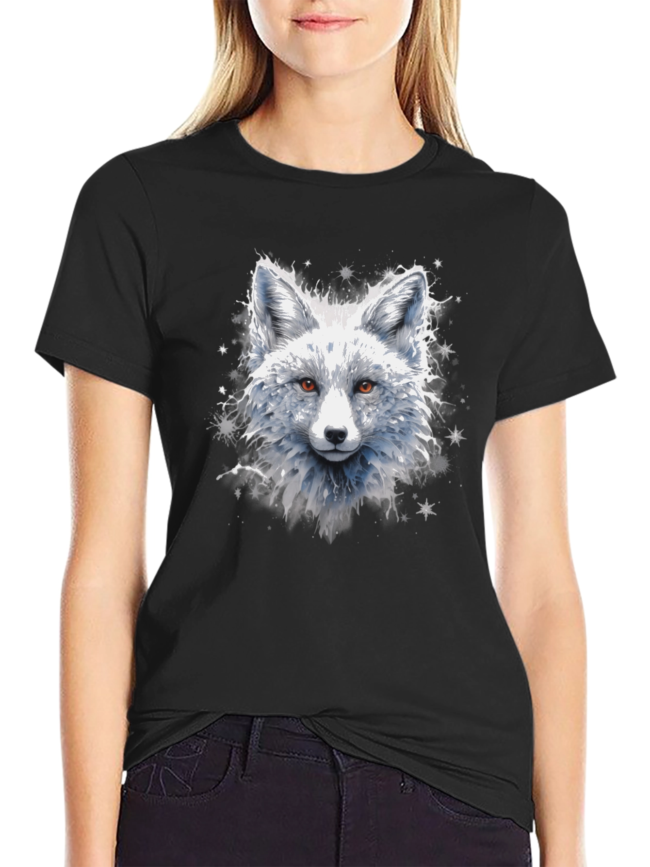 Arctic Fox Graphic Tee - Stylish Animal Print Shirt