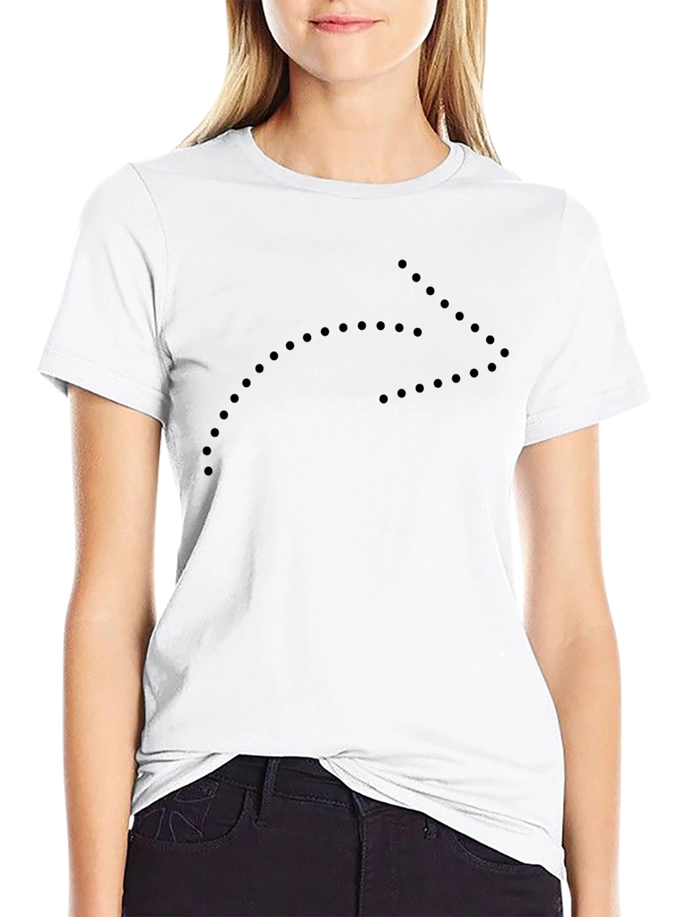 Modern Arrow Dot Graphic Tee - Black Cotton T-Shirt