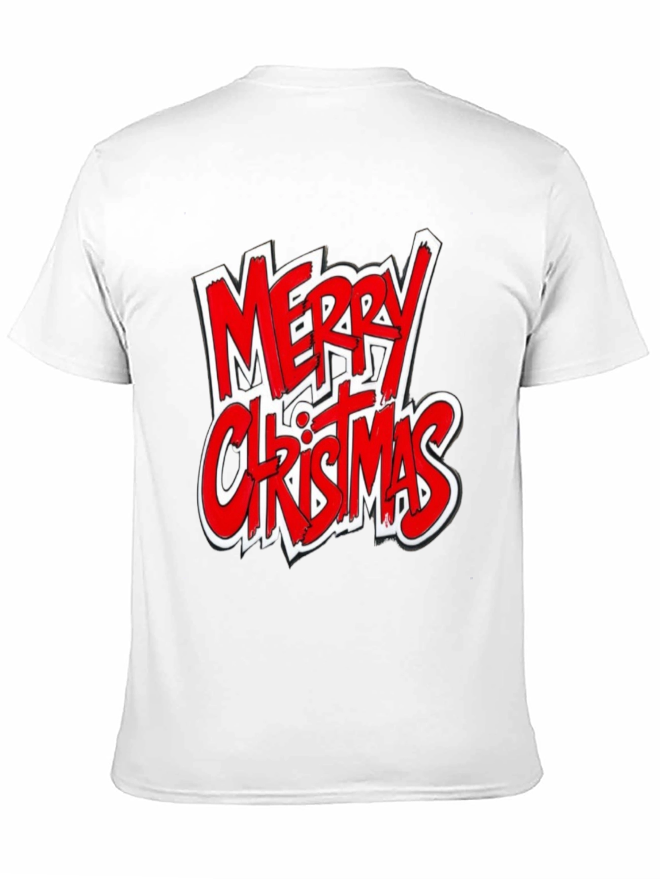 Merry Christmas Graphic Tee - Black Cotton Shirt