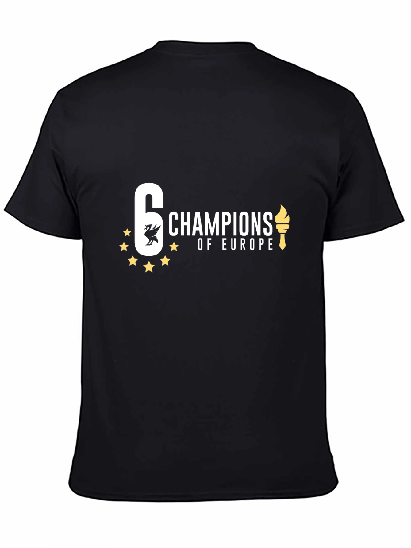 6 Times Champions of Europe Black T-Shirt
