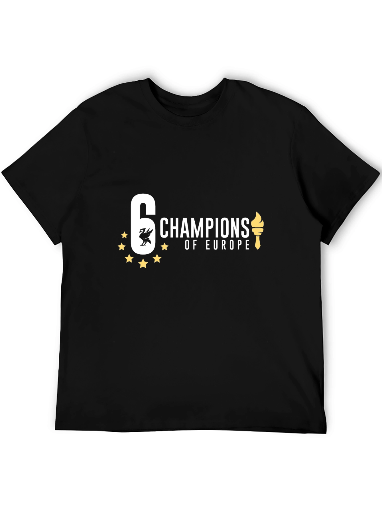 6 Times Champions of Europe Black T-Shirt