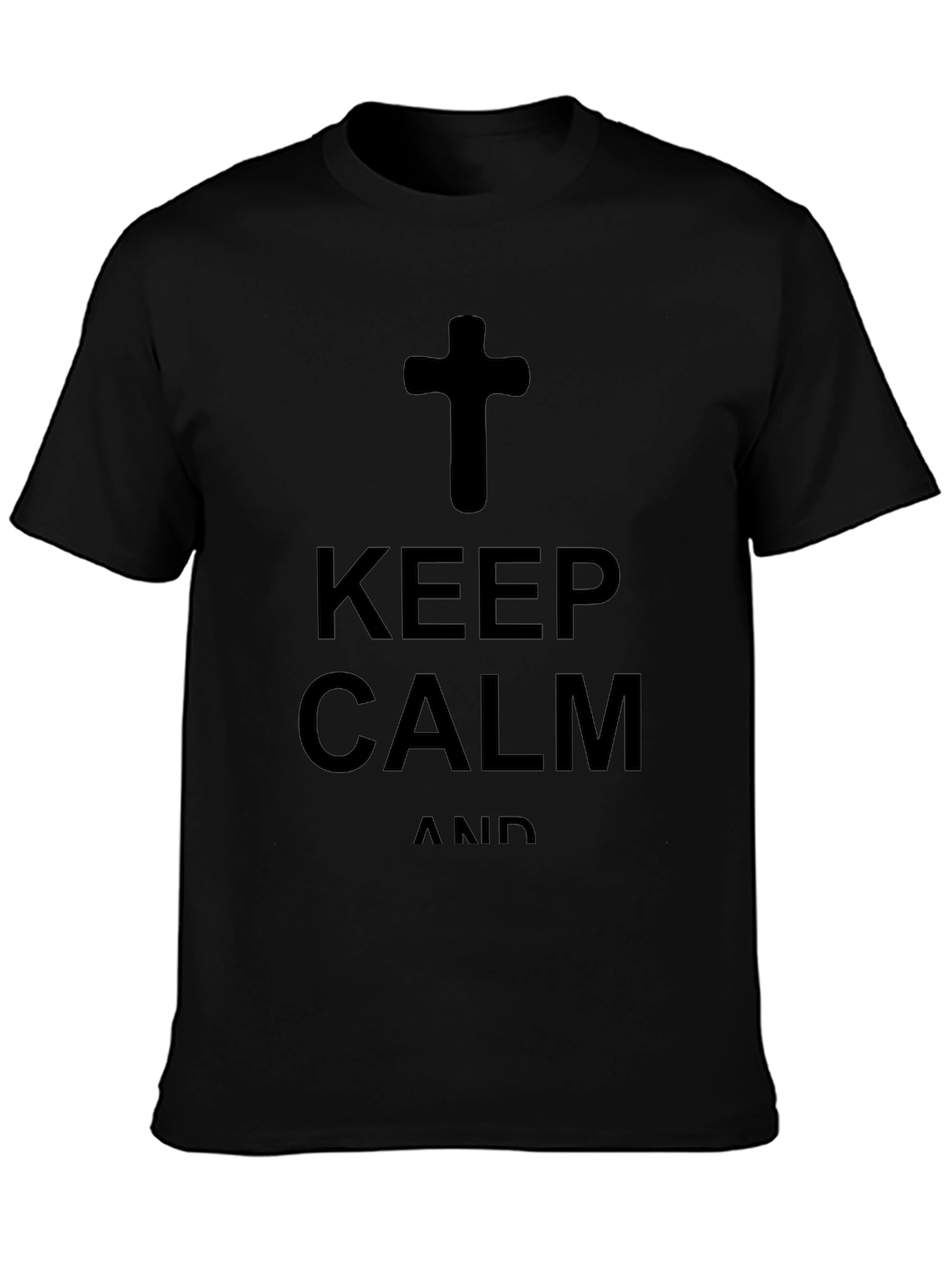 Keep Calm and Carry On Graphic T-Shirt - Black
