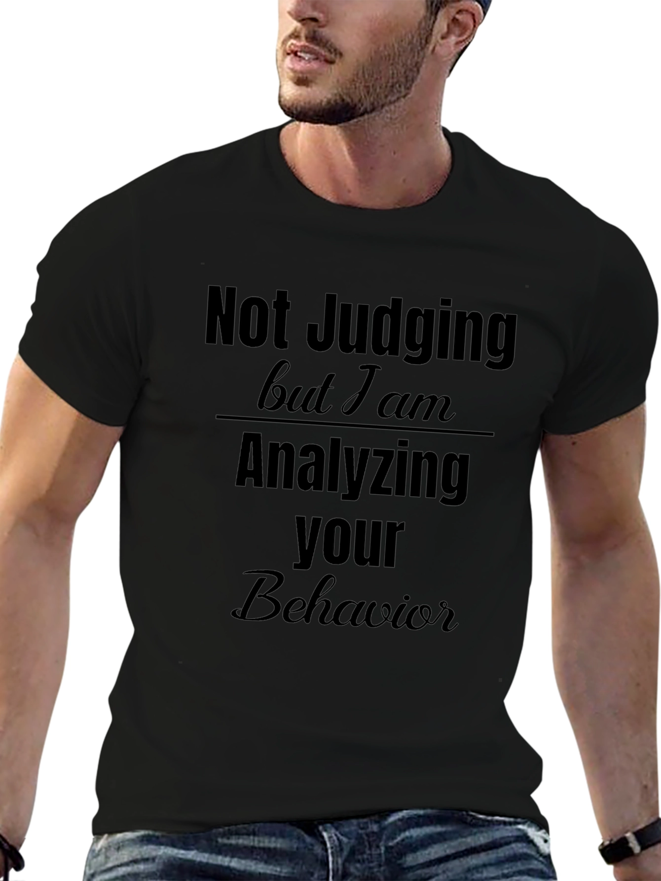 Analyzing Behavior Graphic Tee - Black Crew Neck