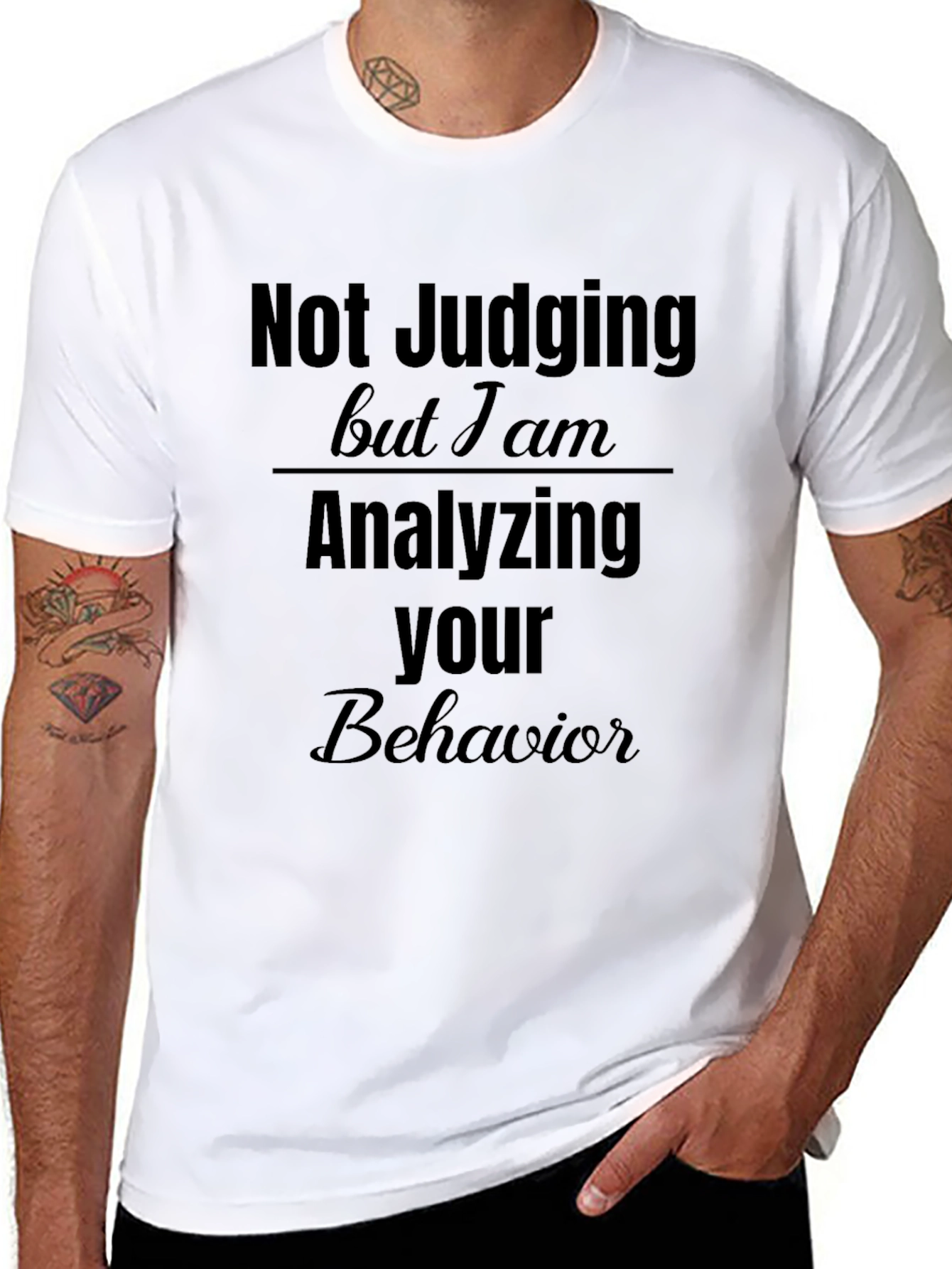 Analyzing Behavior Graphic Tee - Black Crew Neck
