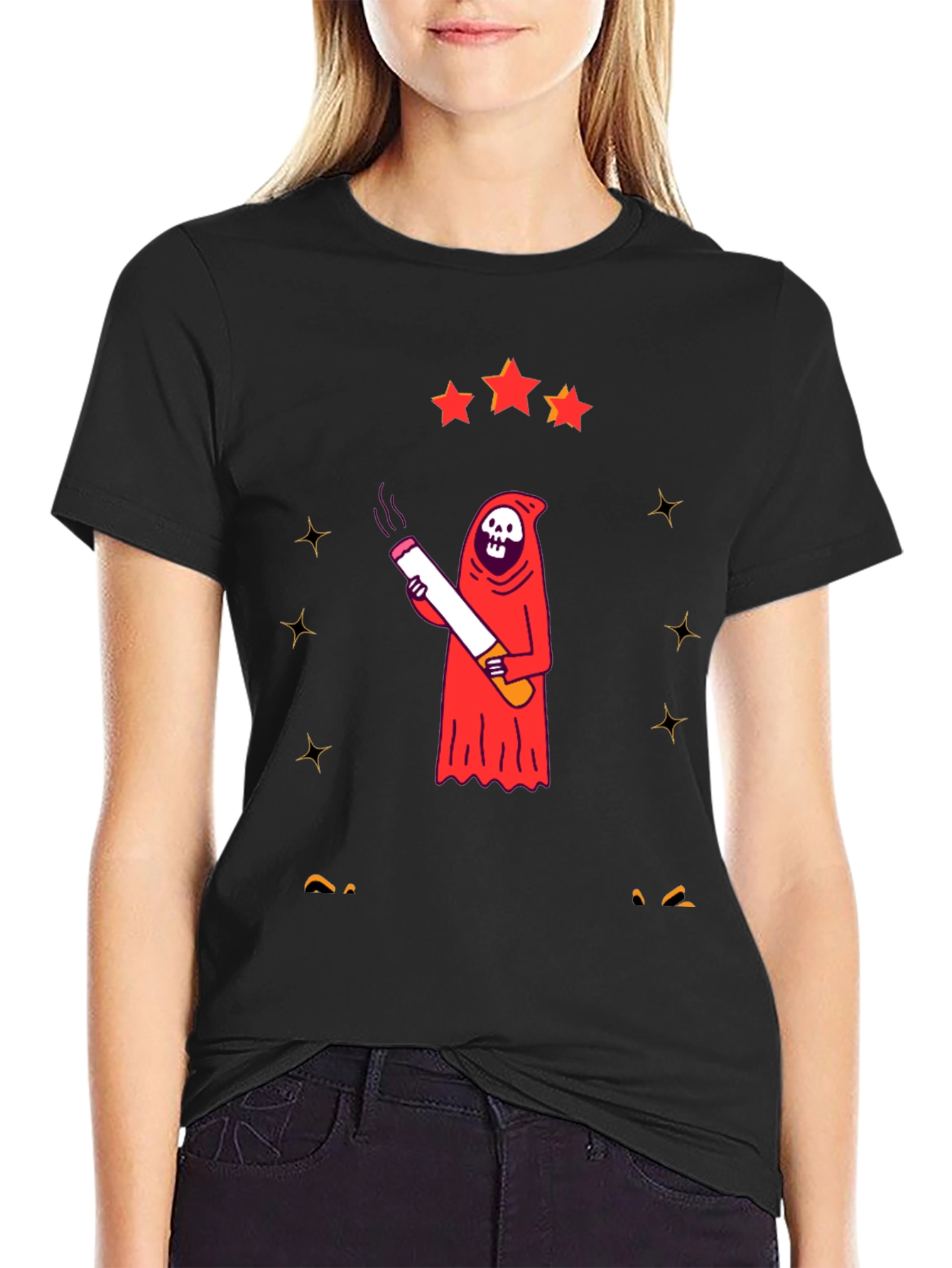 Smoking Grim Reaper Graphic T-Shirt - Unisex