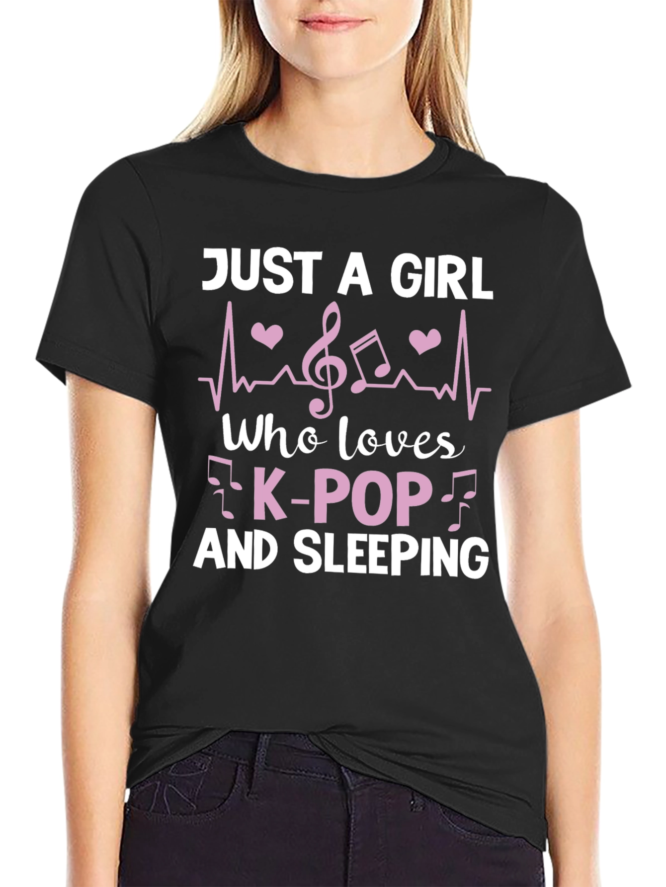 Just a Girl Who Loves K-Pop and Sleeping T-Shirt