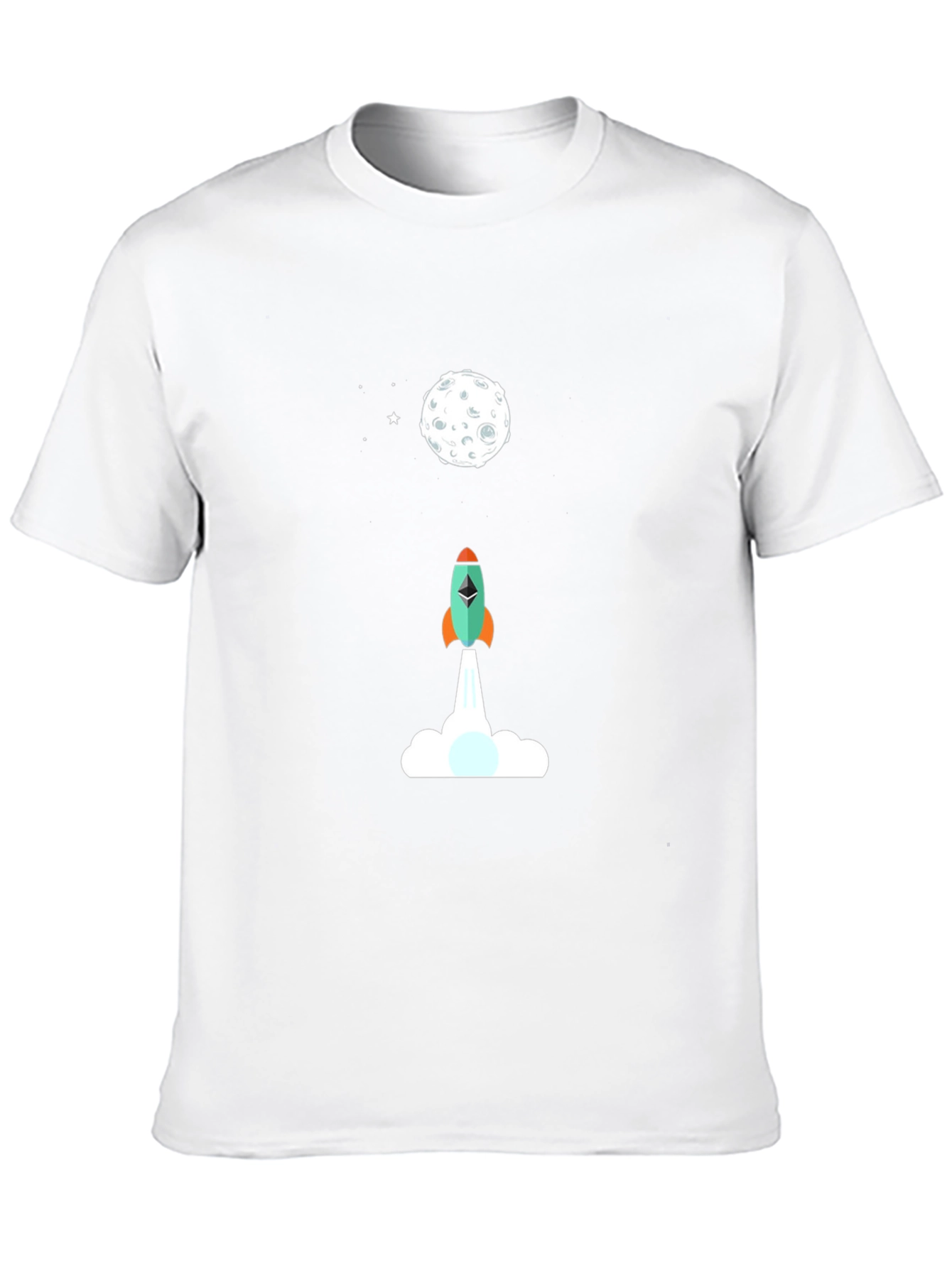 Ethereum Rocket to the Moon Black T-Shirt