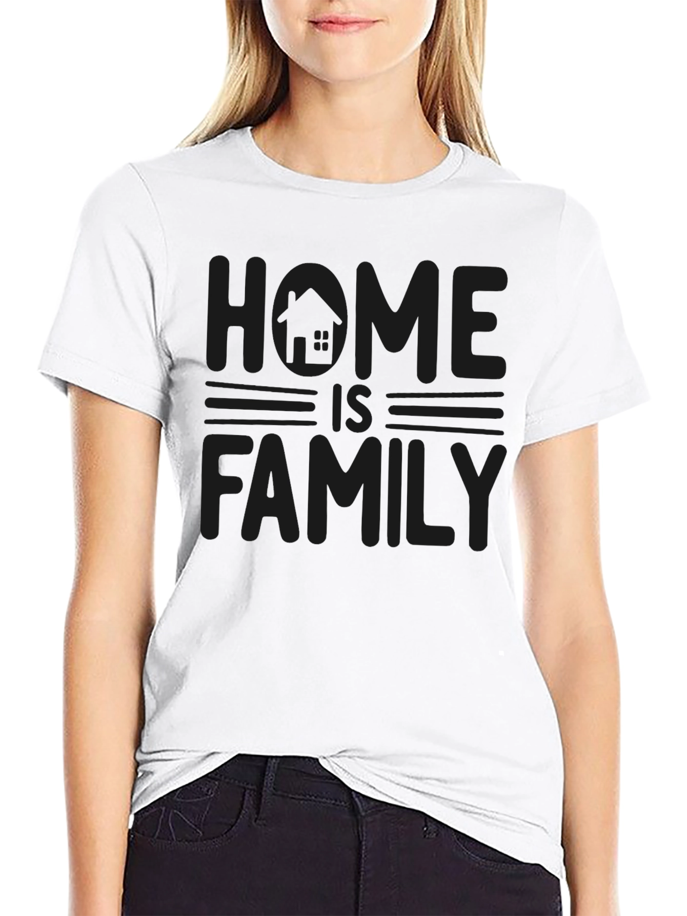 Home Is Family Black Graphic T-Shirt