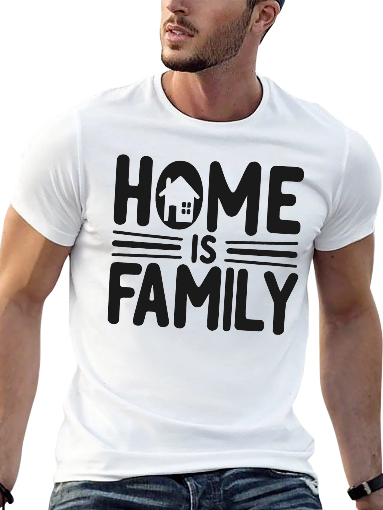 Home Is Family Black Graphic T-Shirt