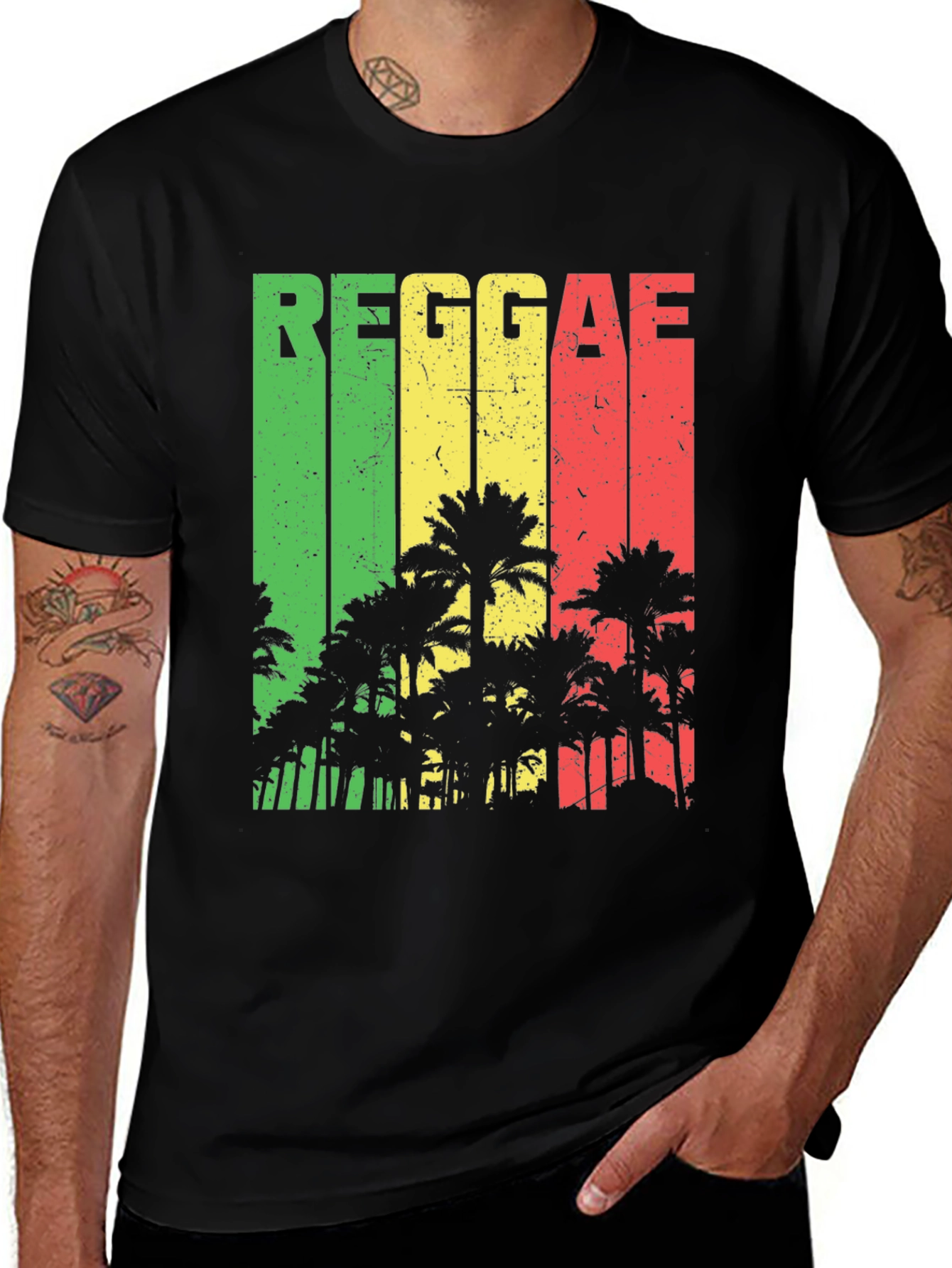 Reggae Palm Tree Graphic T-Shirt