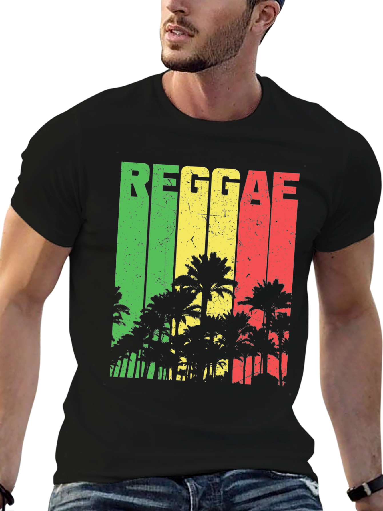 Reggae Palm Tree Graphic T-Shirt