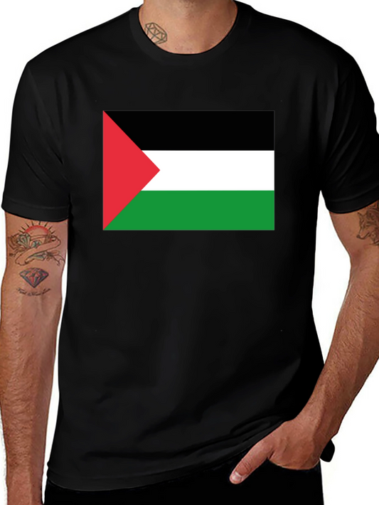 Palestine Flag T-Shirt - Black Short Sleeve