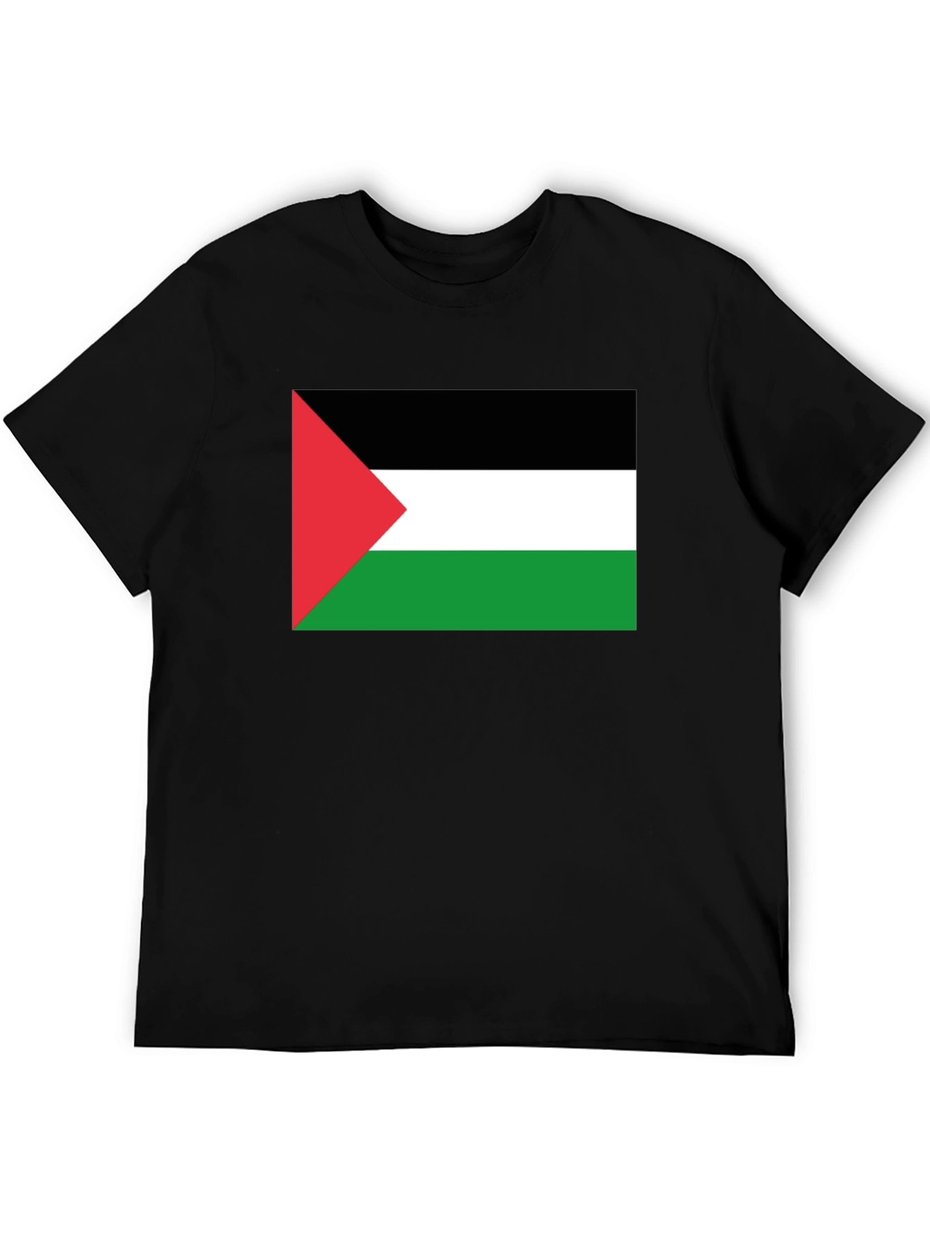 Palestine Flag T-Shirt - Black Short Sleeve
