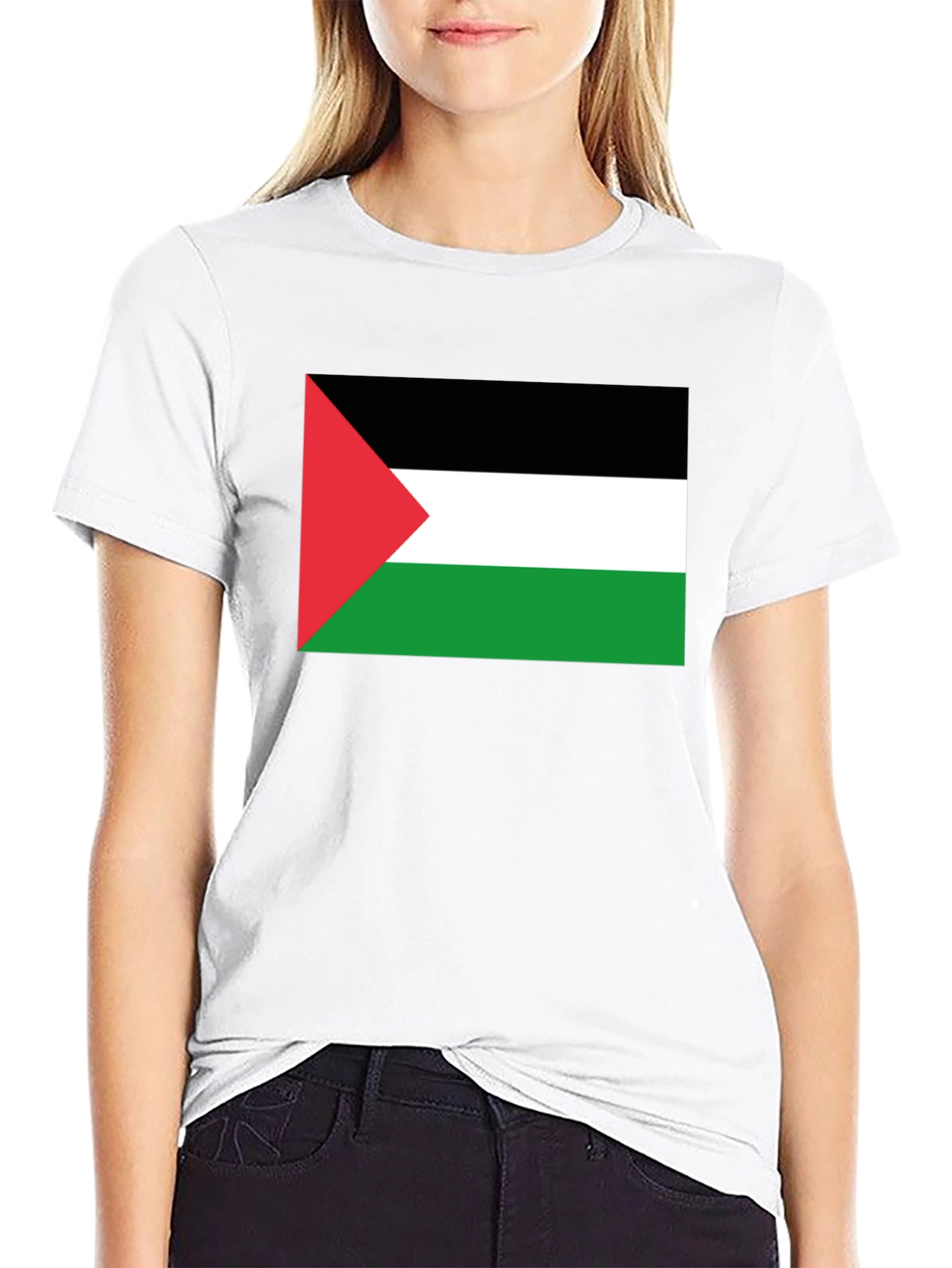 Palestine Flag T-Shirt - Black Short Sleeve