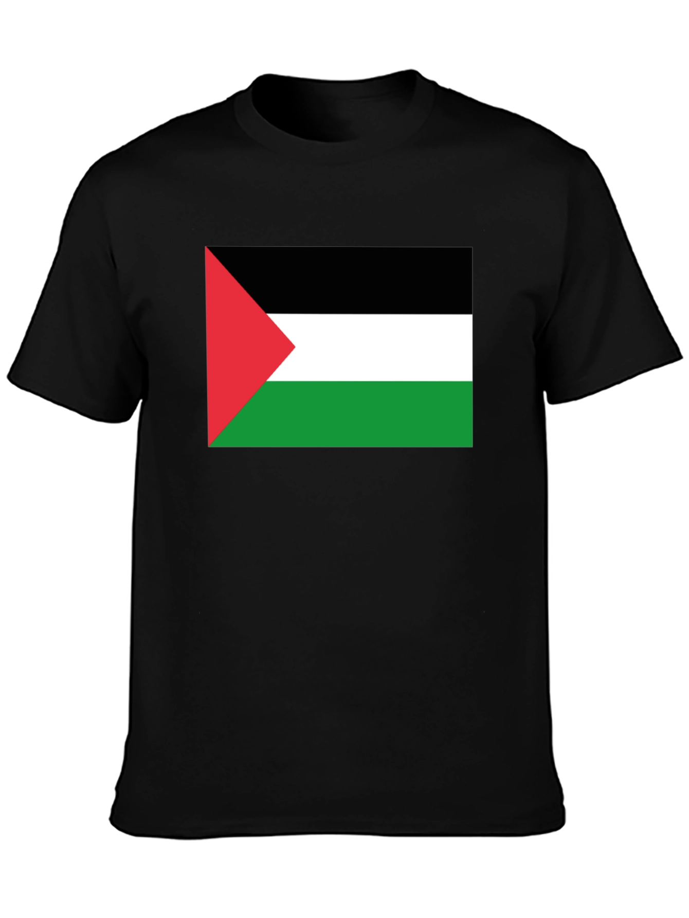 Palestine Flag T-Shirt - Black Short Sleeve