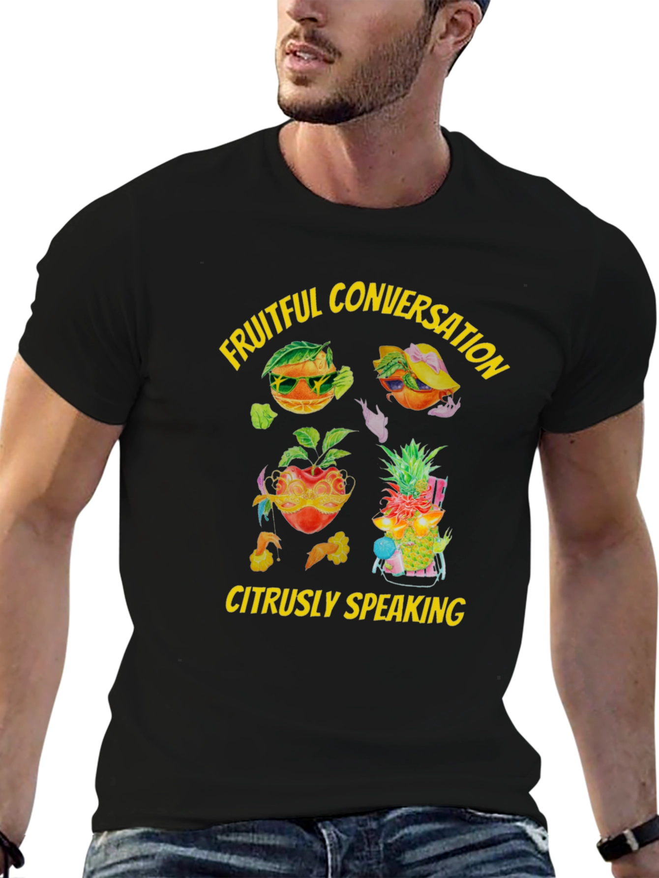Fruitful Conversation T-Shirt - Citrus Design