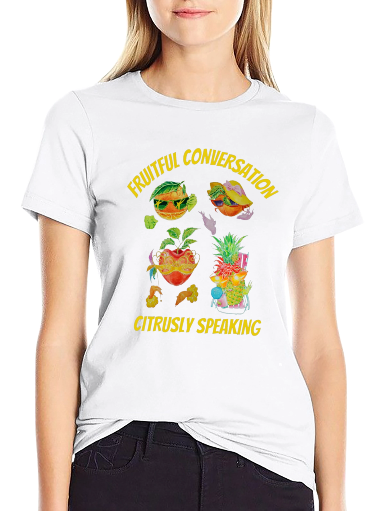 Fruitful Conversation T-Shirt - Citrus Design