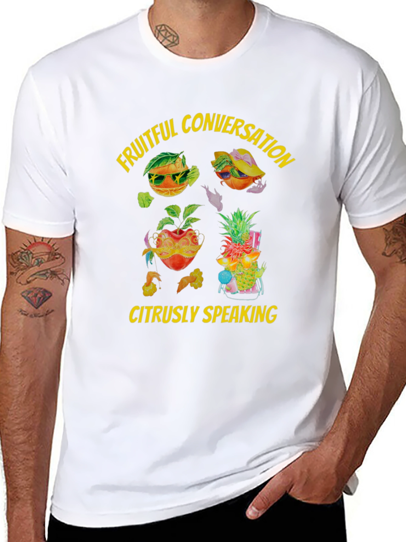 Fruitful Conversation T-Shirt - Citrus Design