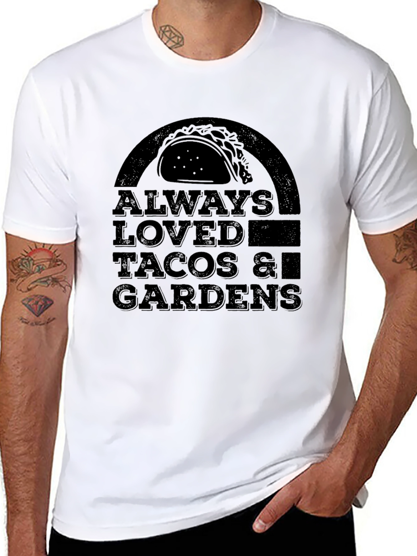 Tacos & Gardens Graphic T-Shirt - Mens Black Tee