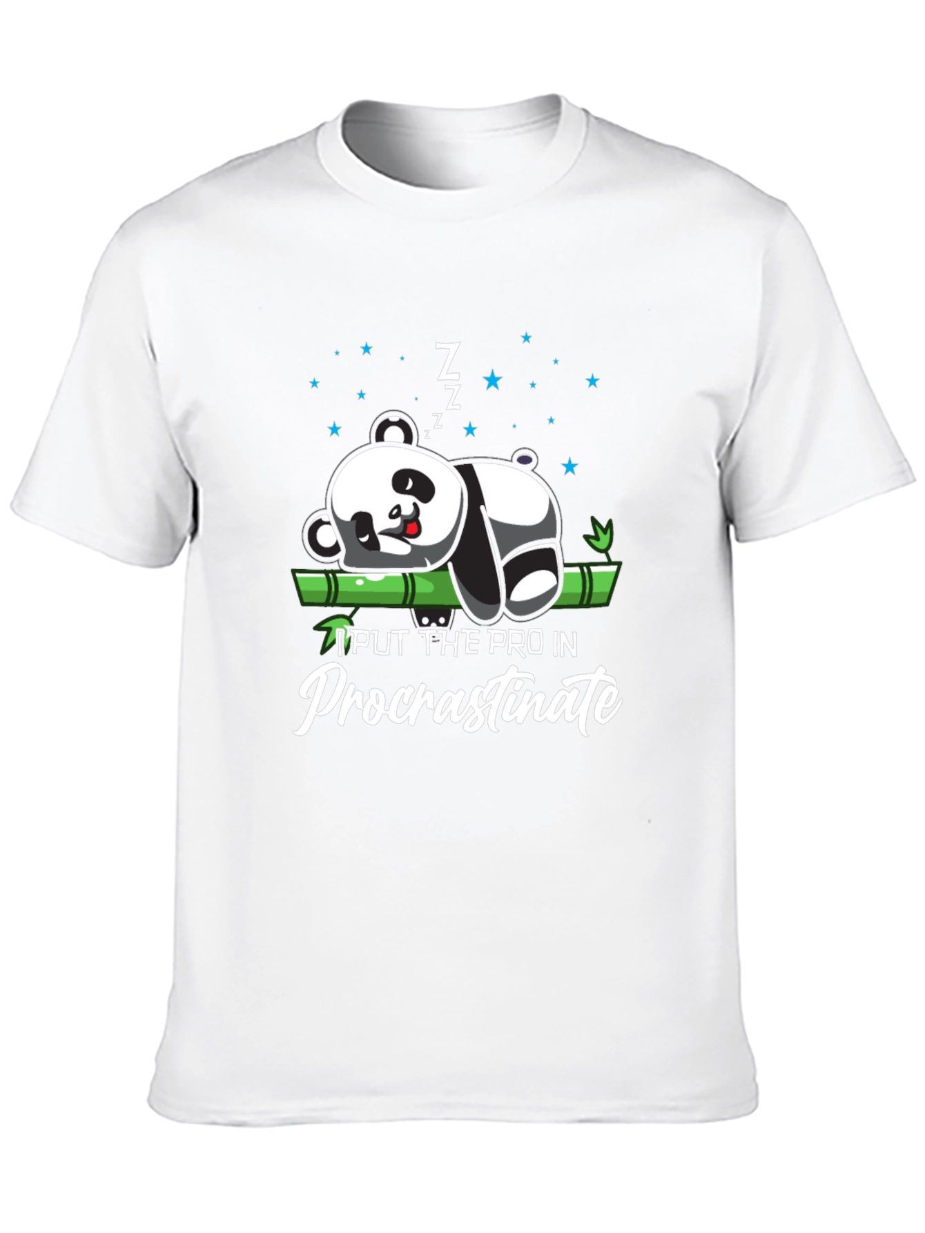 Procrastinating Panda Black T-Shirt